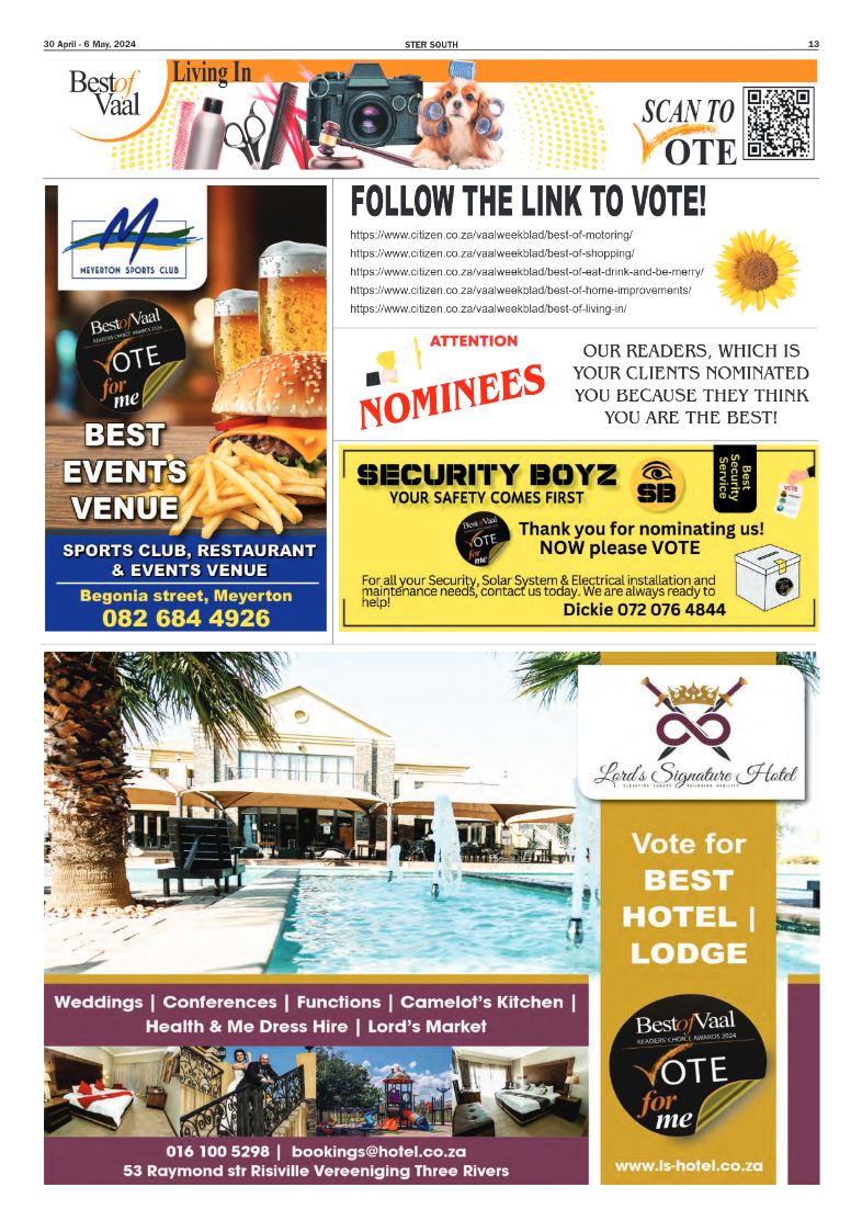Best of Vaal Readers’ Choice Awards 2024 page 7