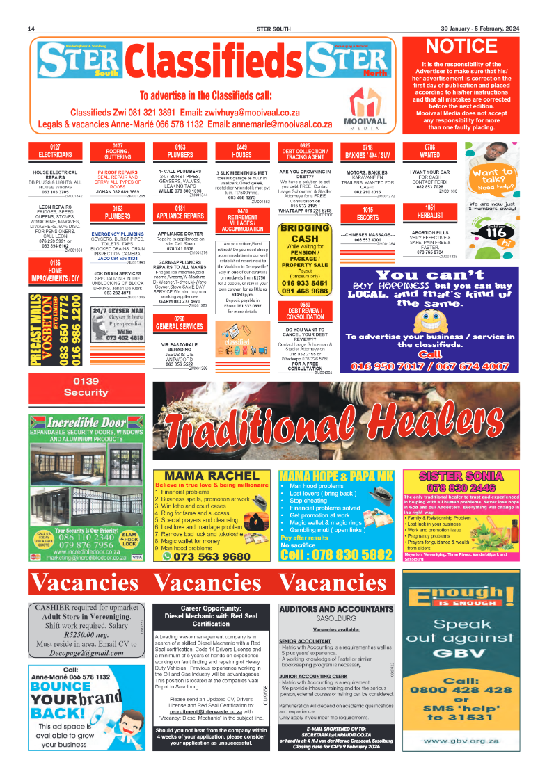 STER SOUTH 30 January – 5 February, 2024 page 14