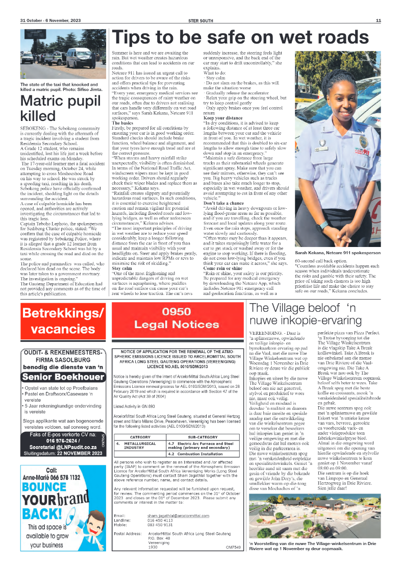 STER SOUTH 31 October – 6 November, 2023 page 11
