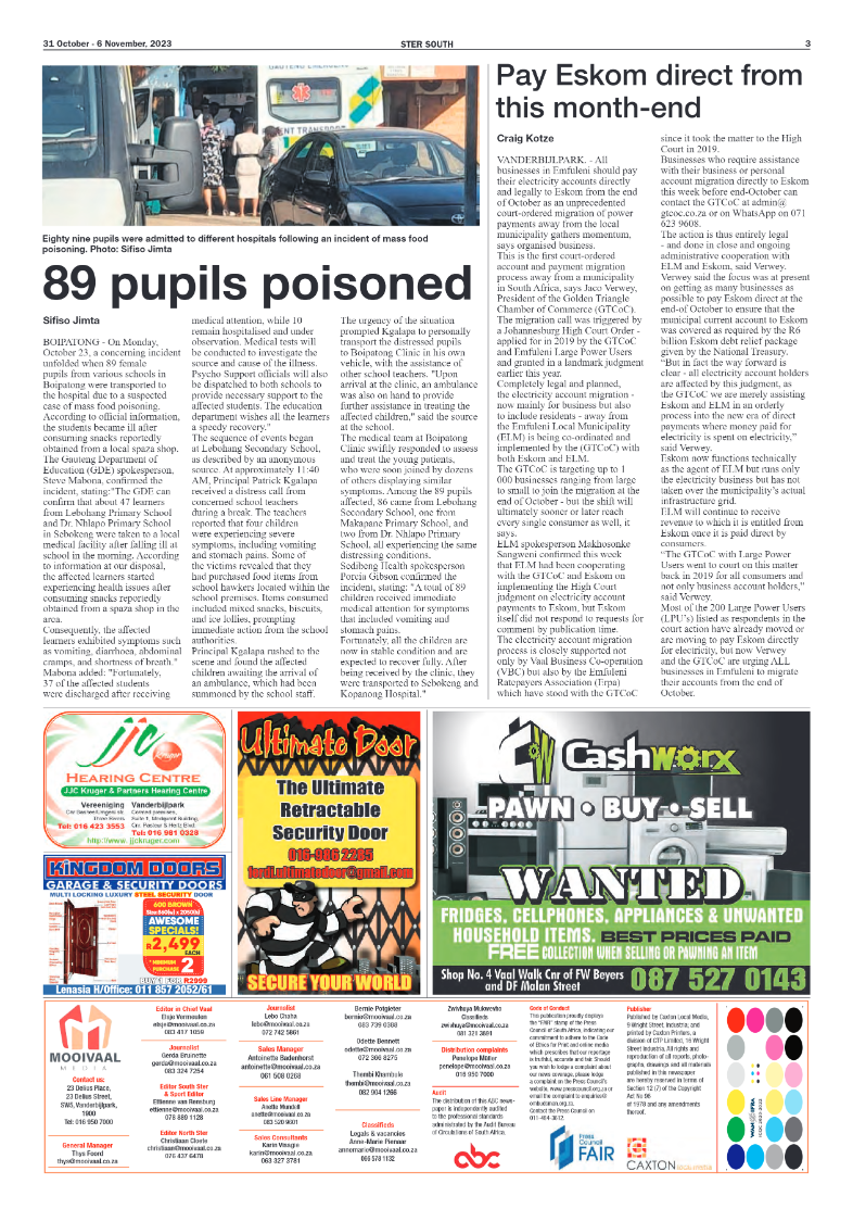 STER SOUTH 31 October – 6 November, 2023 page 3