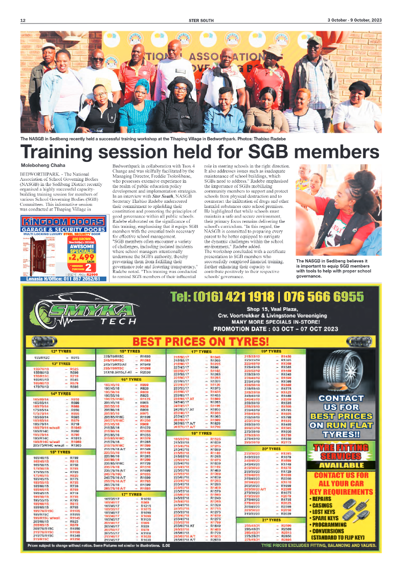 STER SOUTH 3 October – 9 October, 2023 page 12