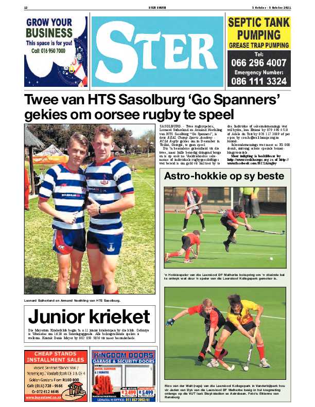 STER SOUTH 5 October – 8 October 2021 page 12