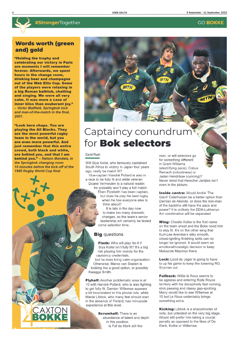 STER SOUTH 5 September – 11 September, 2023 page 4