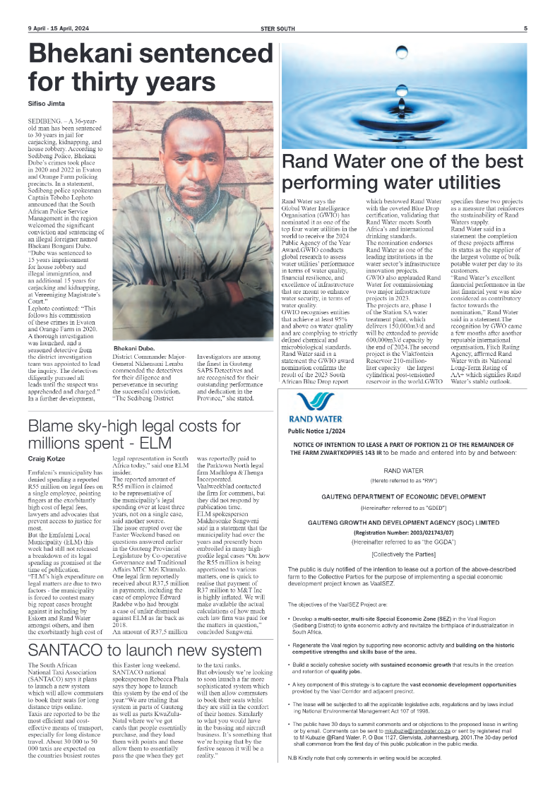 STER SOUTH 9 April – 15 April, 2024 page 5