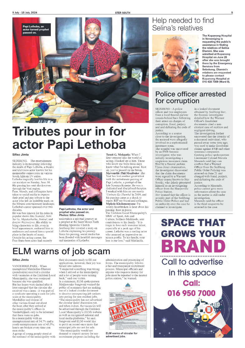 STER SOUTH 9 July – 15 July, 2024 page 5
