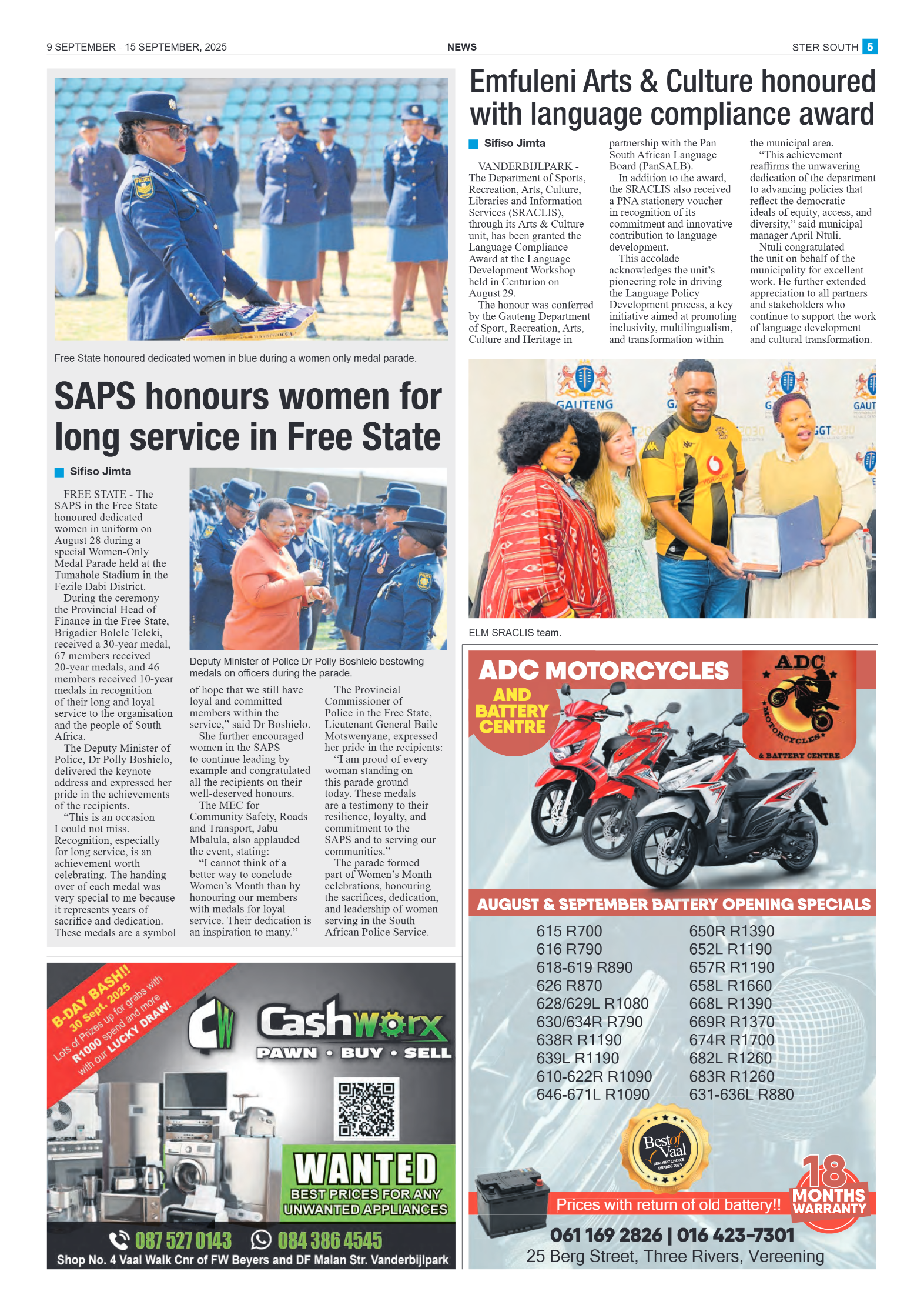 STER SOUTH 9 SEPTEMBER – 15 SEPTEMBER, 2025 page 5