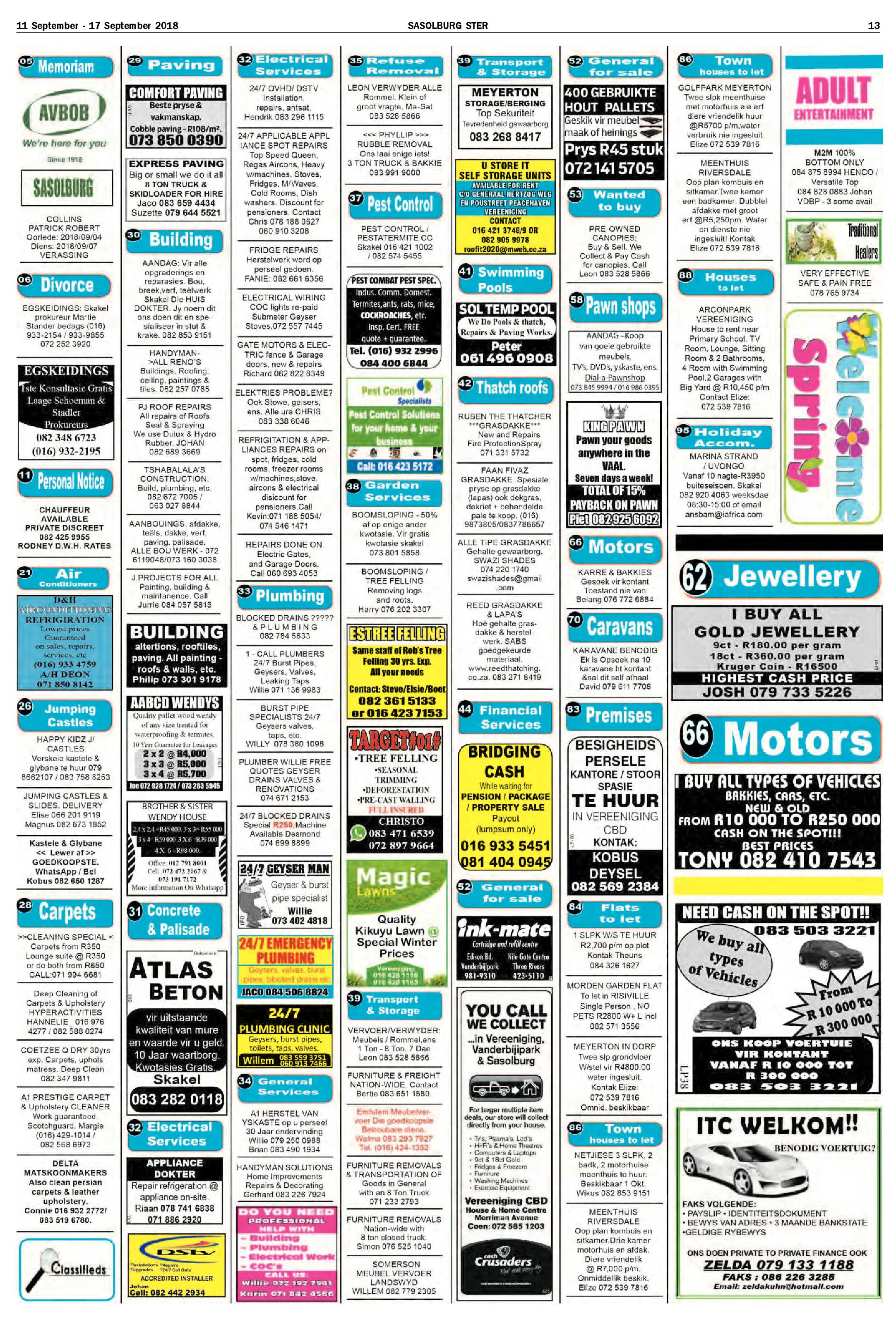 Sasolburg 11 – 17 September 2018 page 13