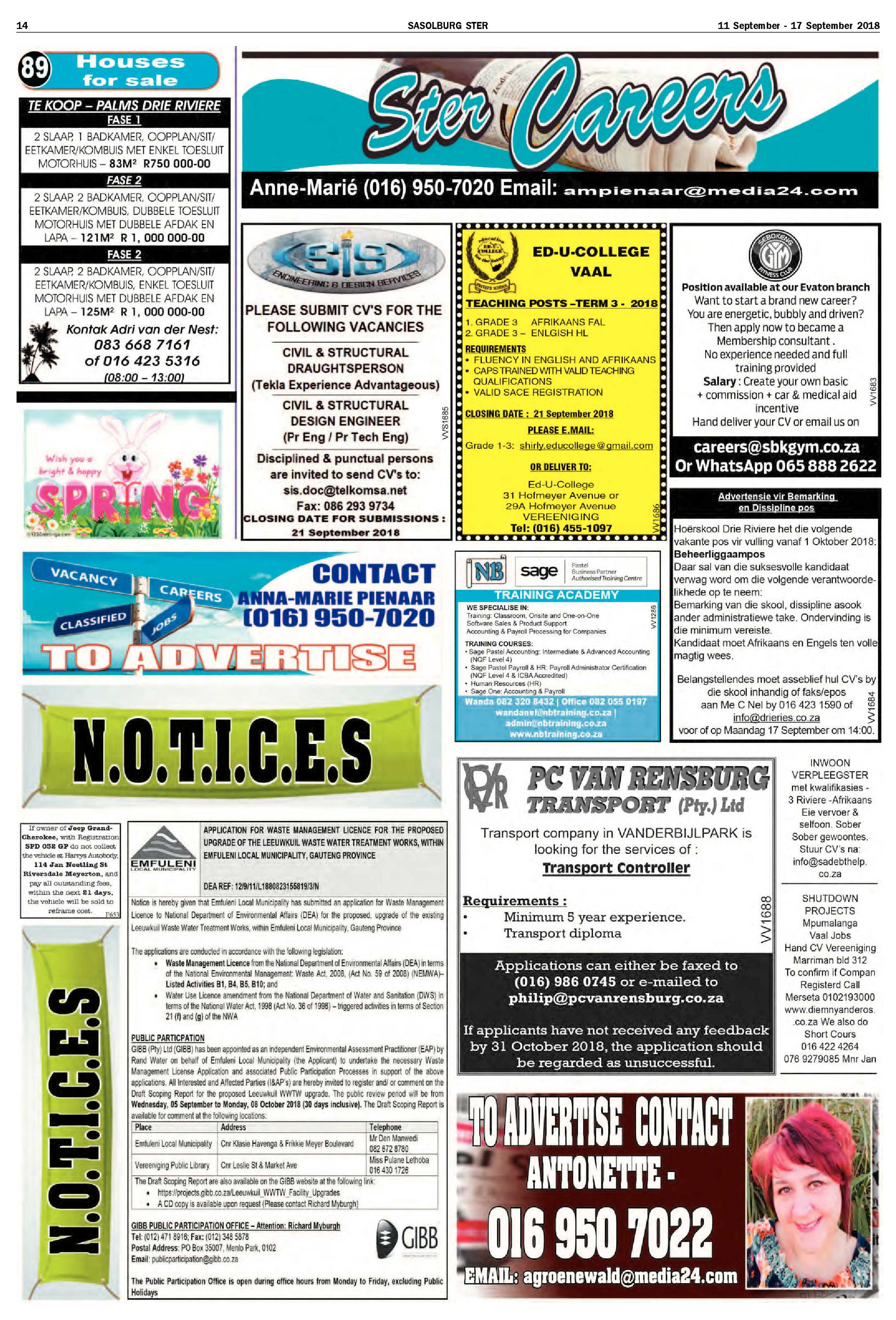 Sasolburg 11 – 17 September 2018 page 14