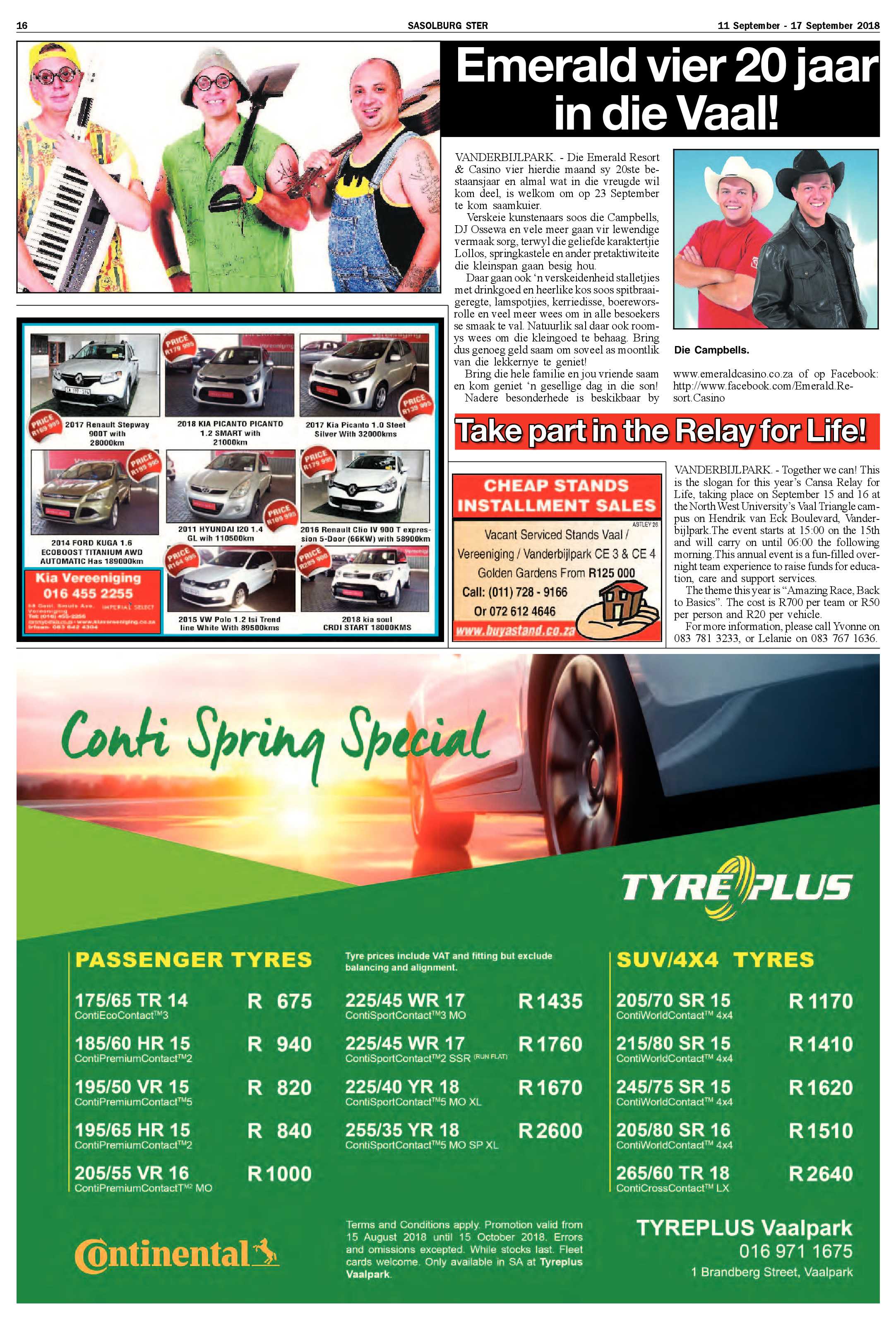 Sasolburg 11 – 17 September 2018 page 16