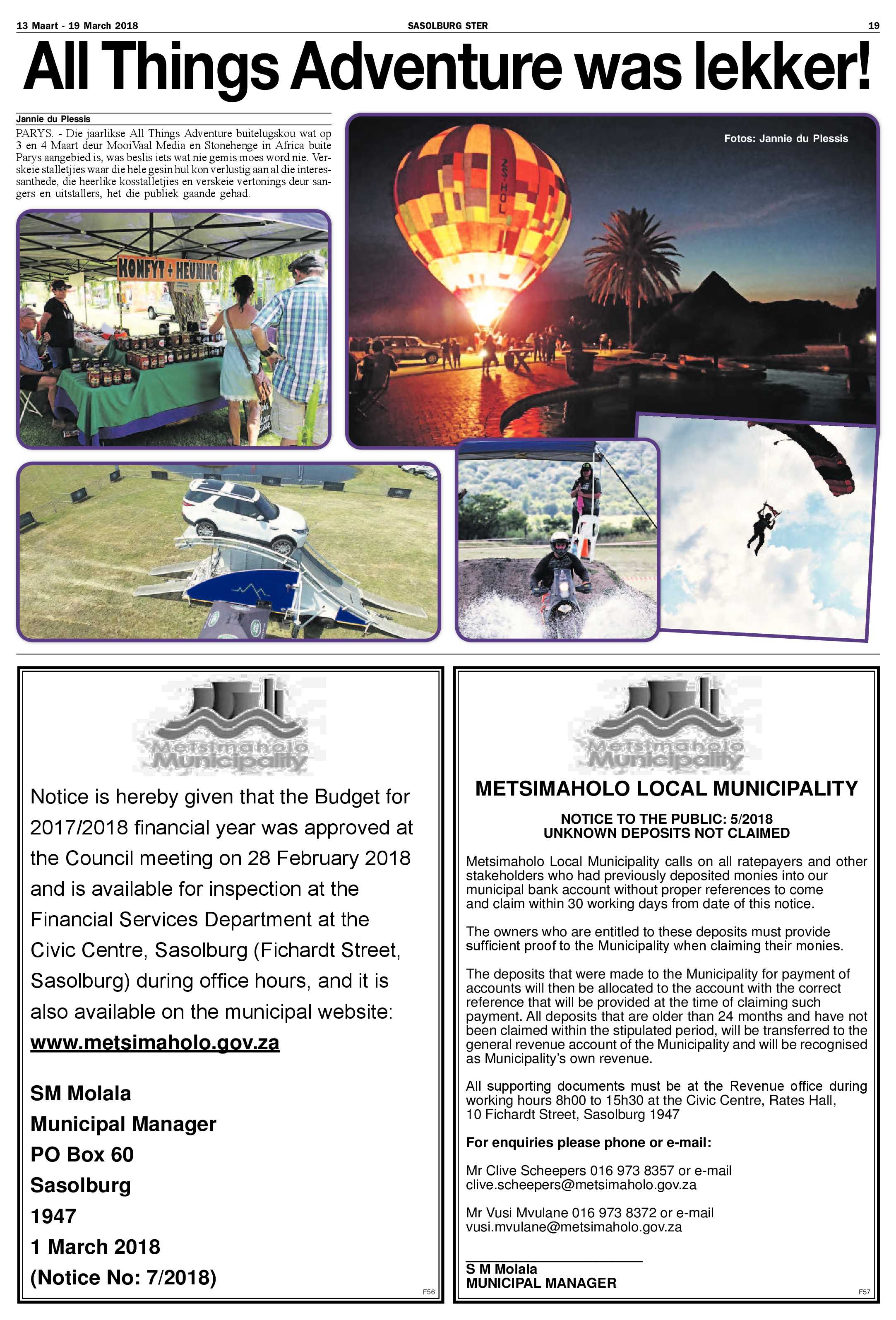 Sasolburg Ster 13 – 19 Maart 2018 page 19