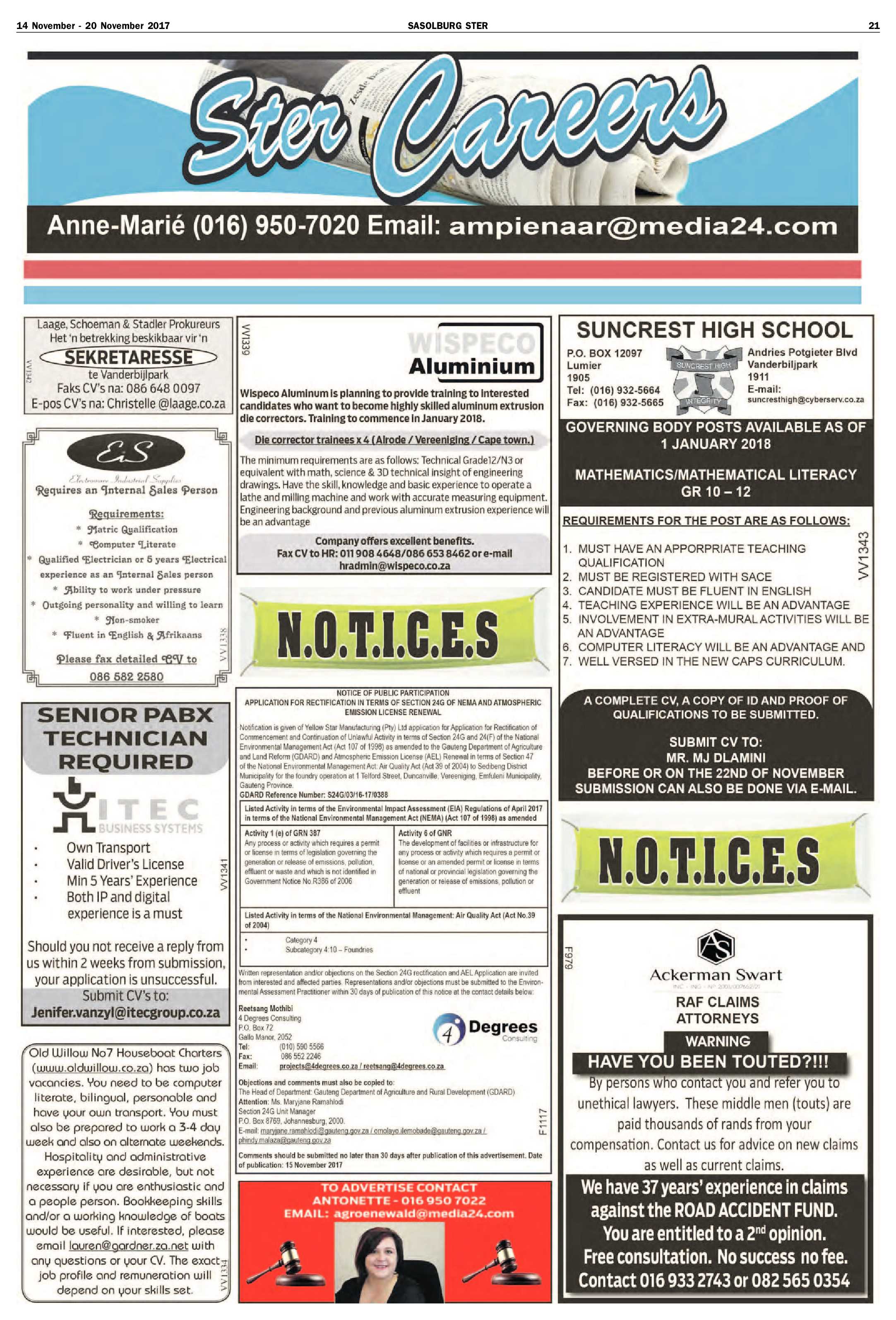 Sasolburg Ster 14 – 20 November 2017 page 21