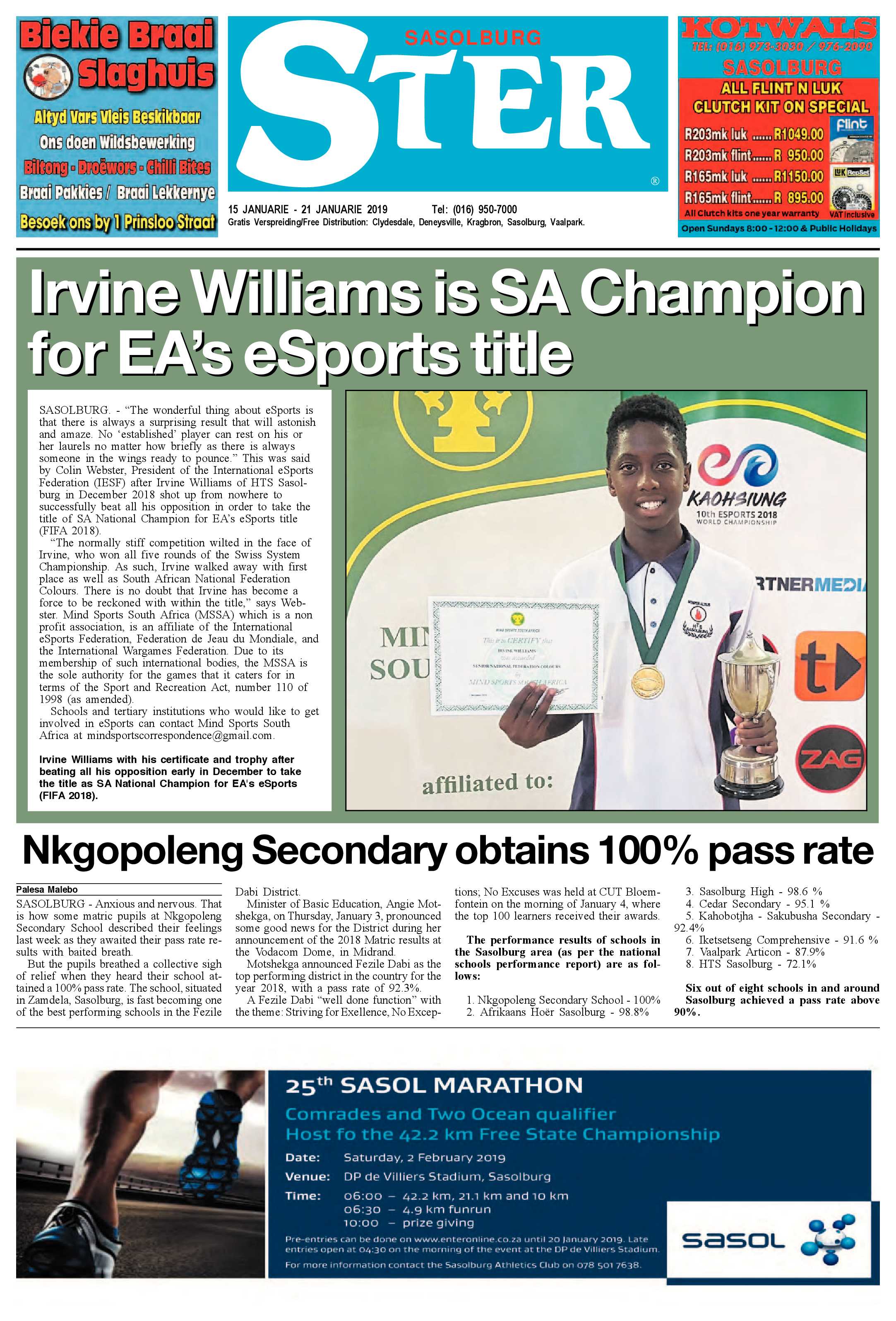 Sasolburg Ster 15 – 21 Januarie 2019 page 1