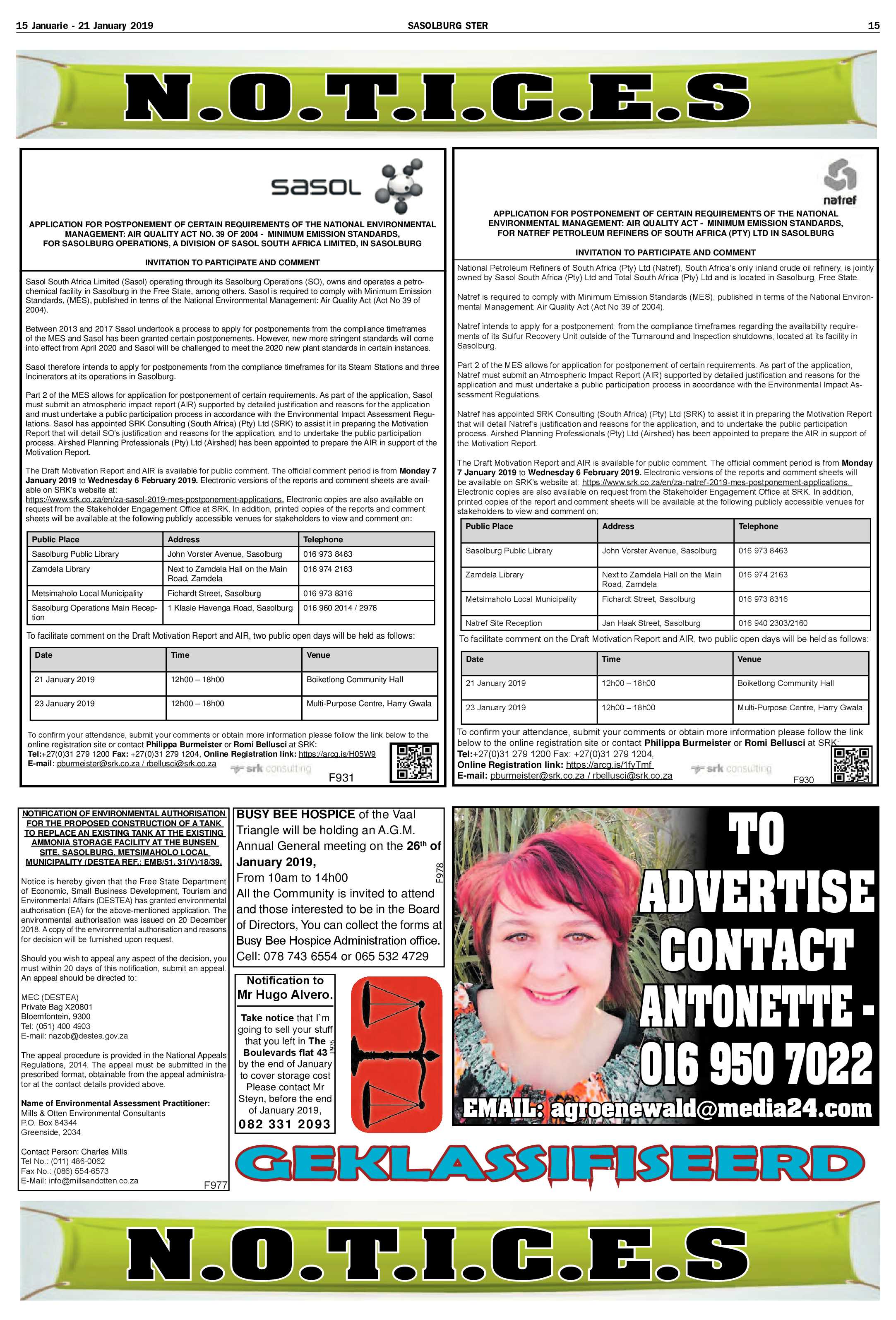 Sasolburg Ster 15 – 21 Januarie 2019 page 15