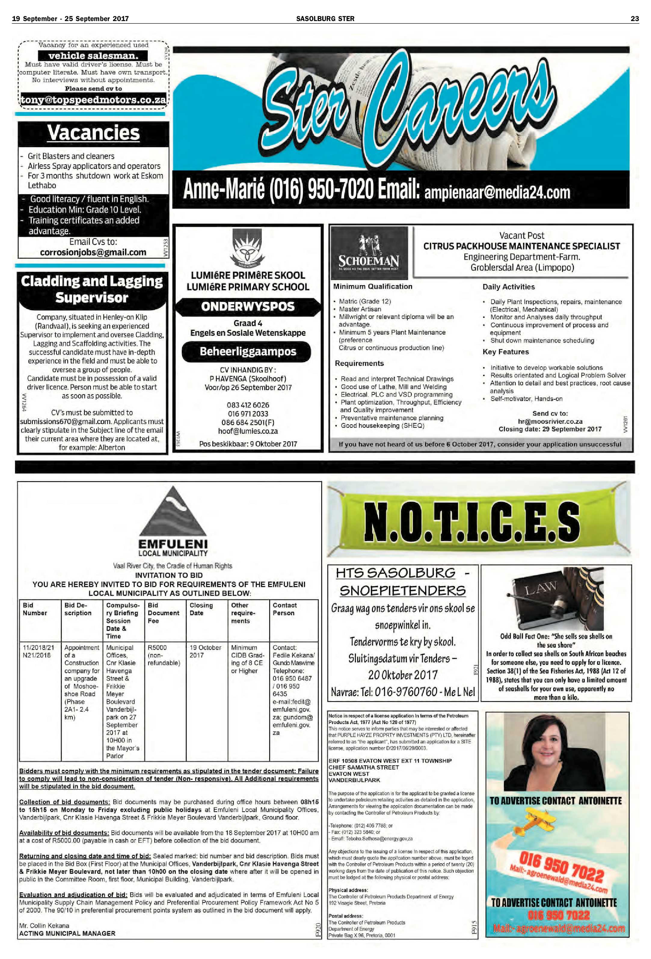 Sasolburg Ster 19 – 25 September 2017 page 23