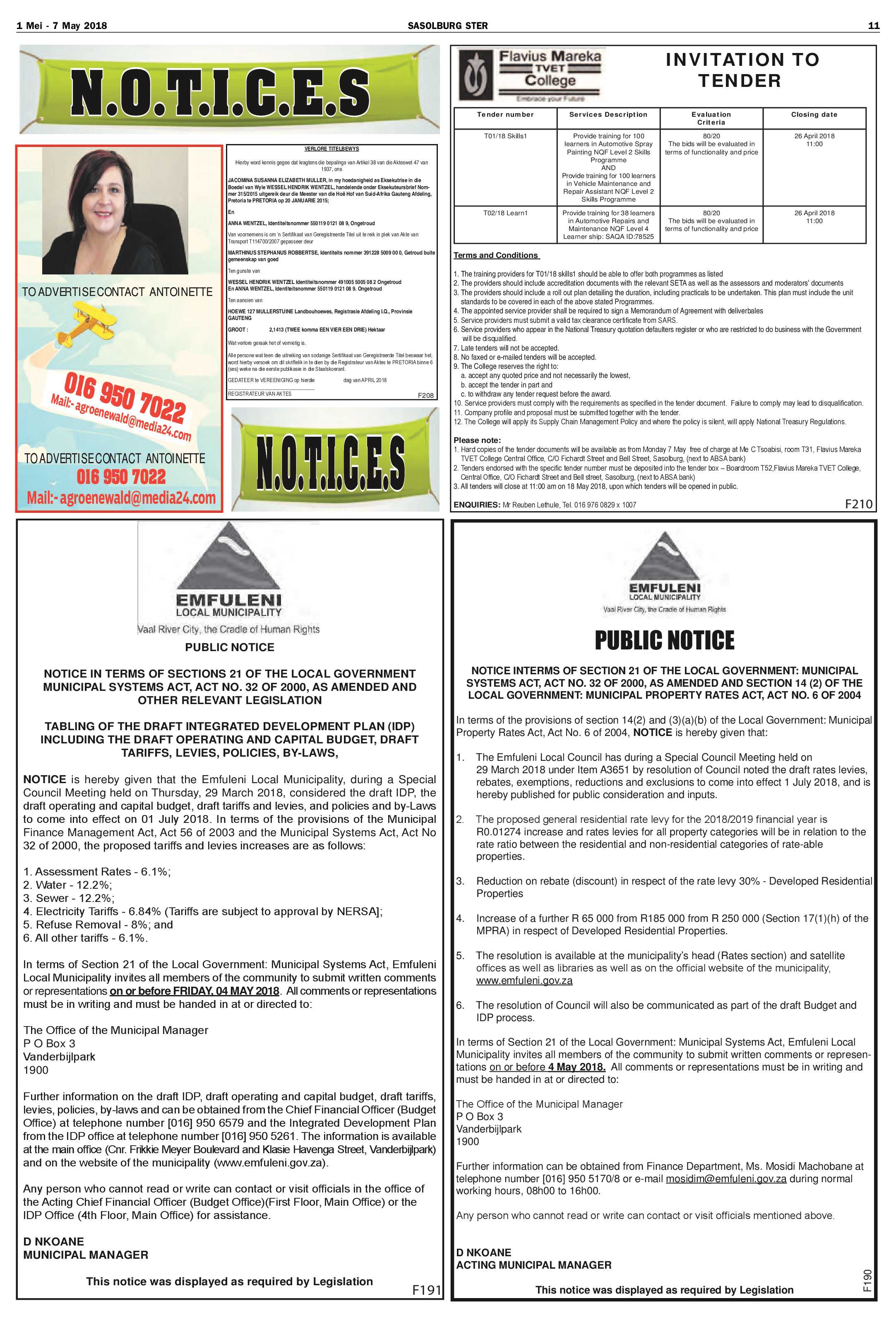 Sasolburg Ster 1 – 7 Mei 2018 page 11