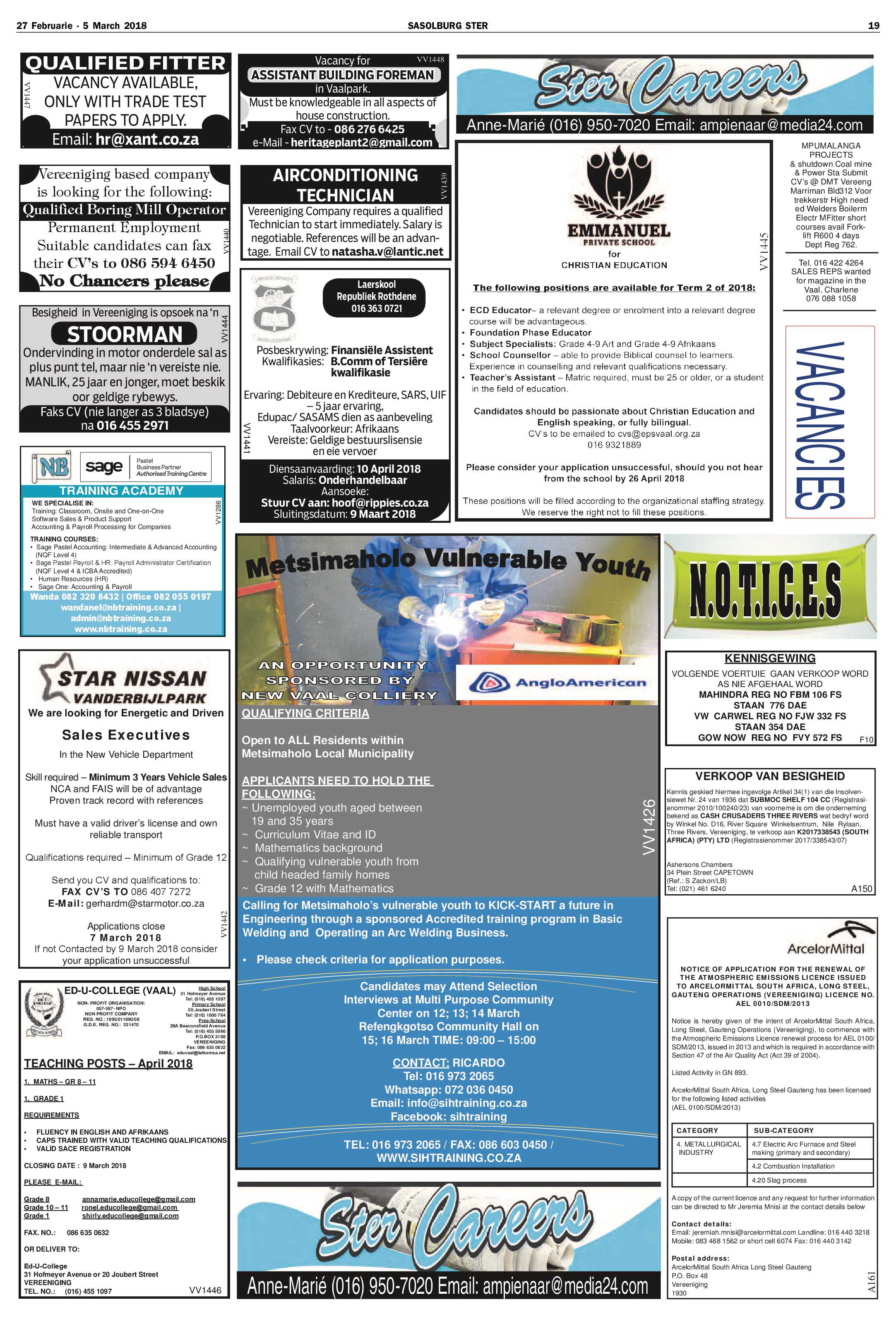 Sasolburg Ster 27 Maart – 5 Februarie 2018 page 19