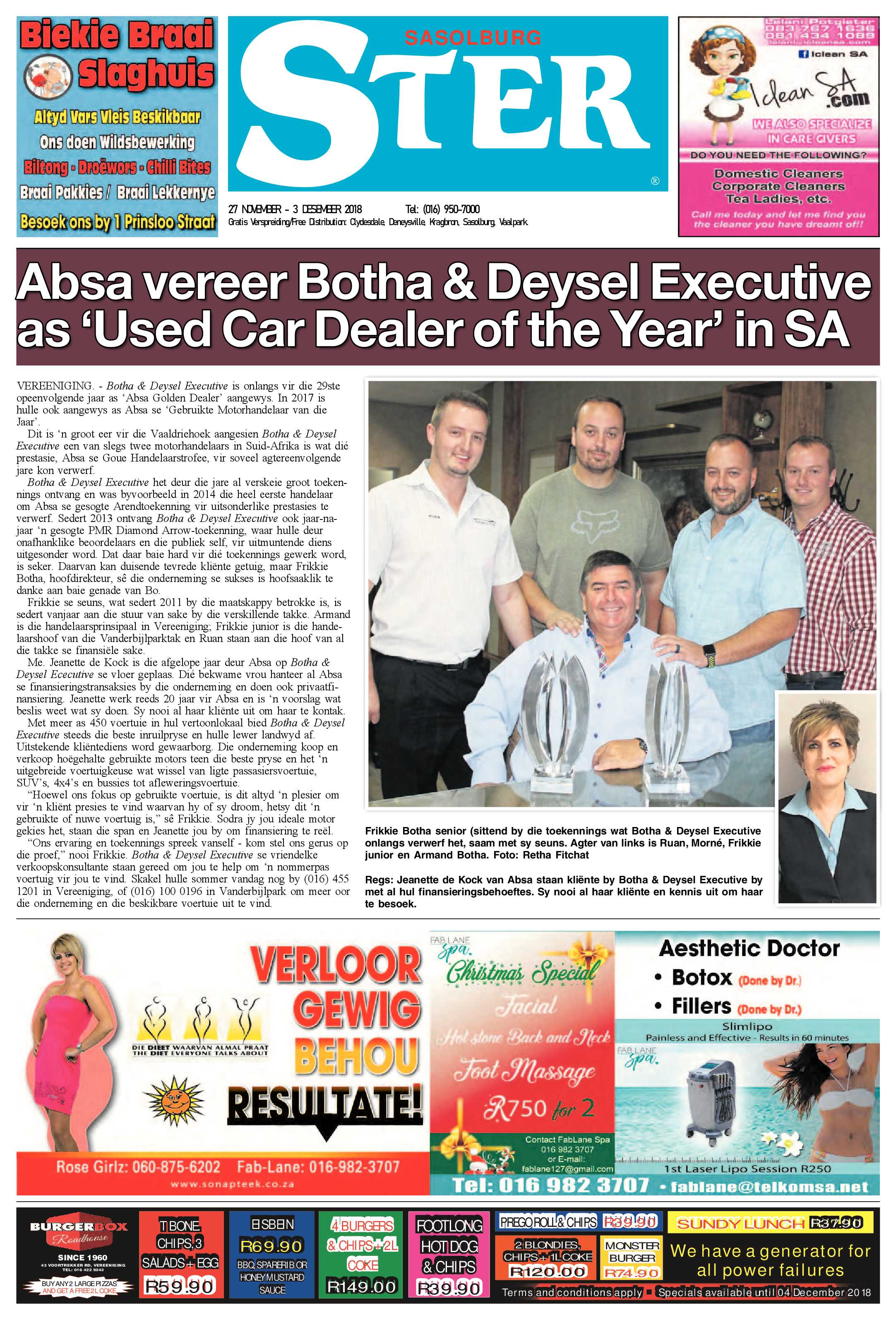 Sasolburg Ster 27 November – 3 Desember 2018 page 1