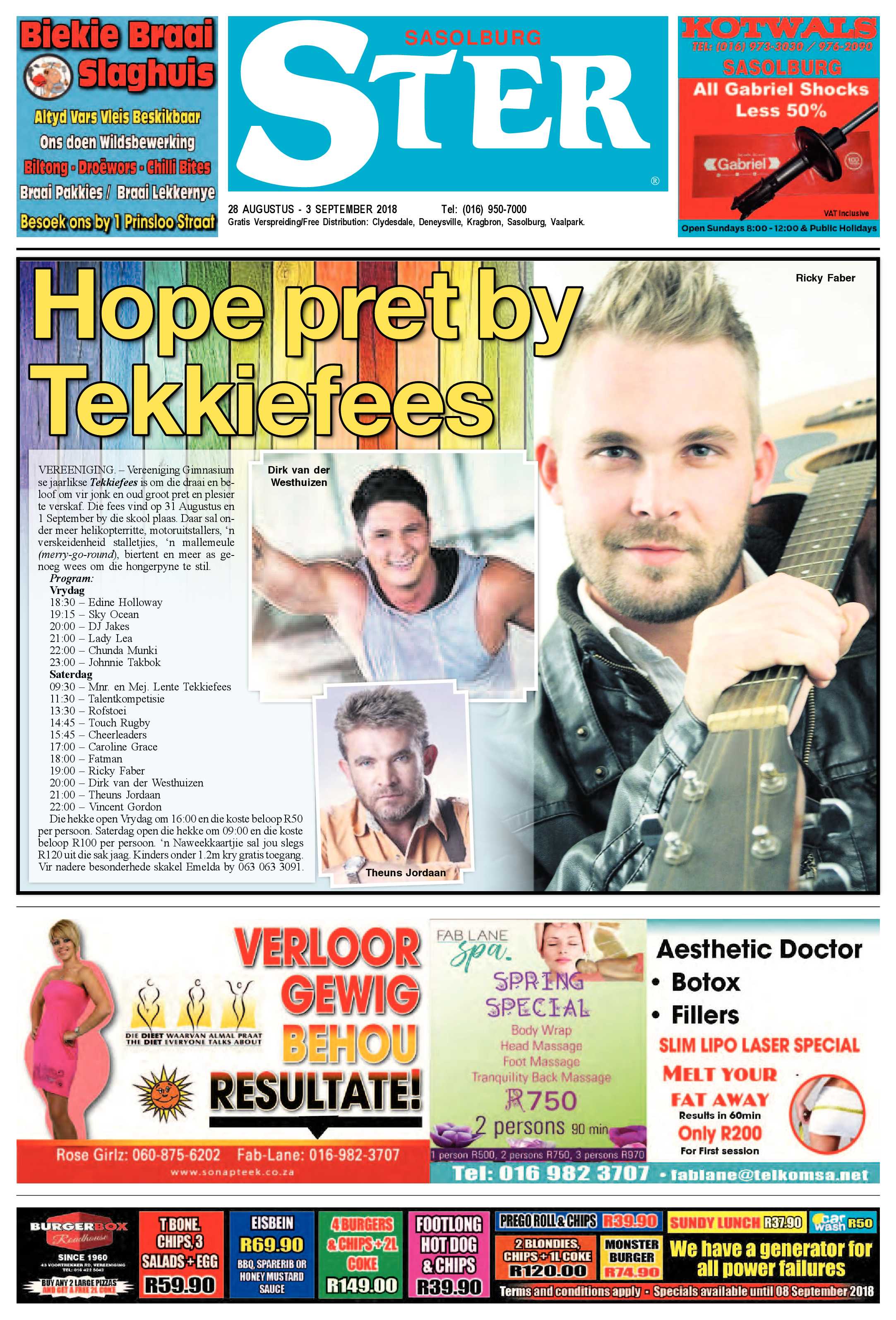 Sasolburg Ster 28 Augustus – 3 September 2018 page 1