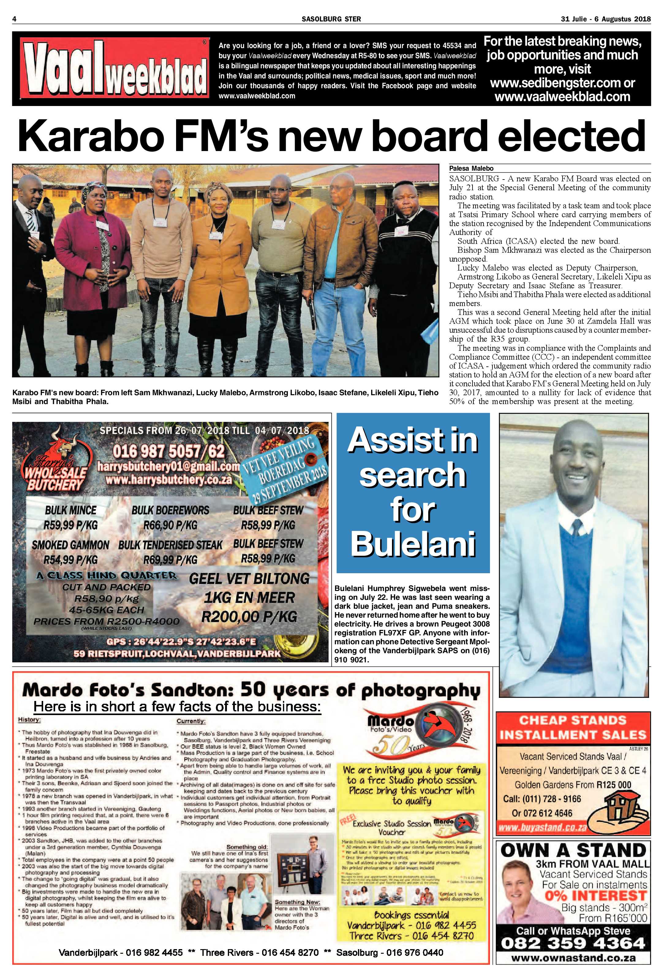 Sasolburg Ster 31 Julie – 6 Augustus 2018 page 4