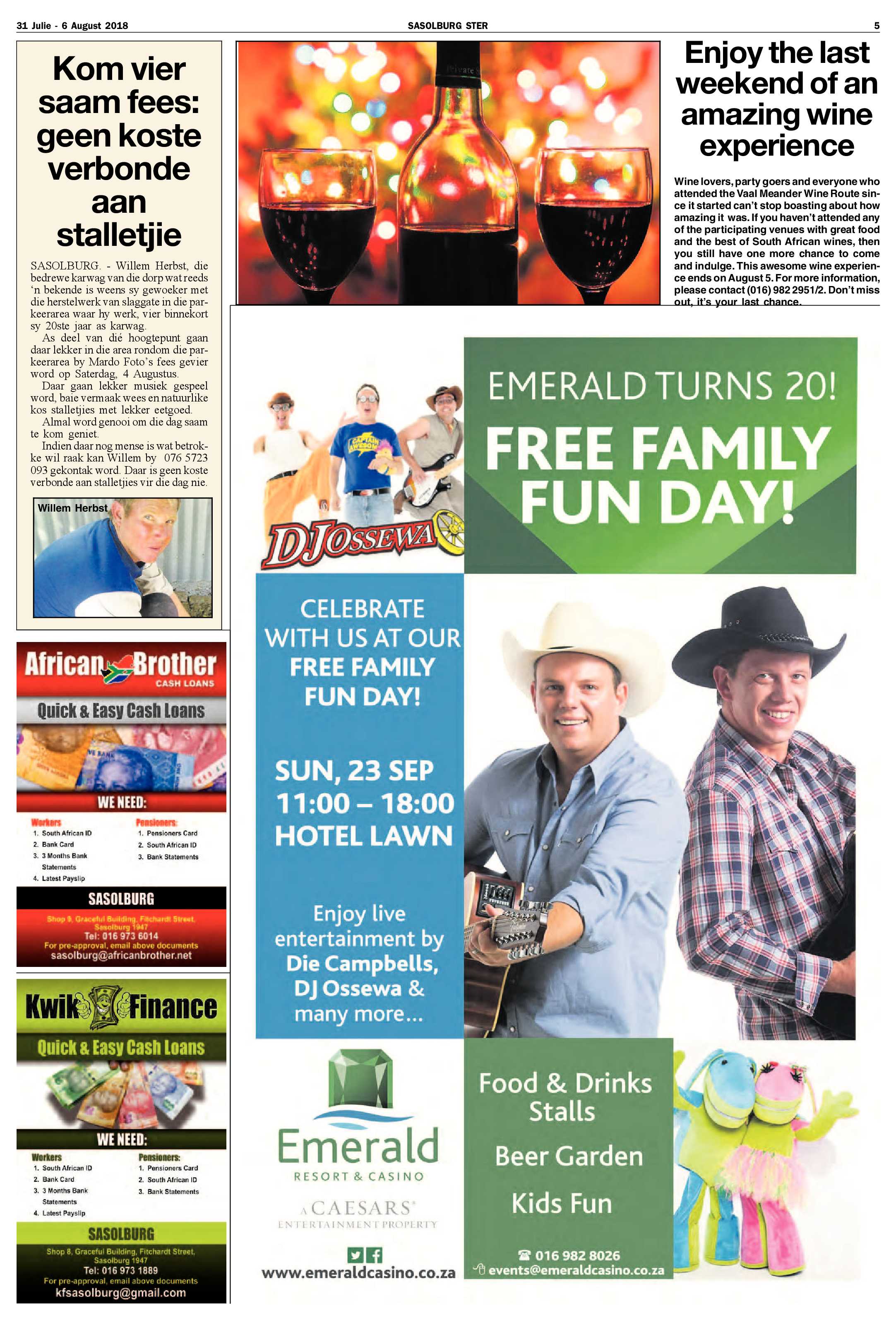 Sasolburg Ster 31 Julie – 6 Augustus 2018 page 5