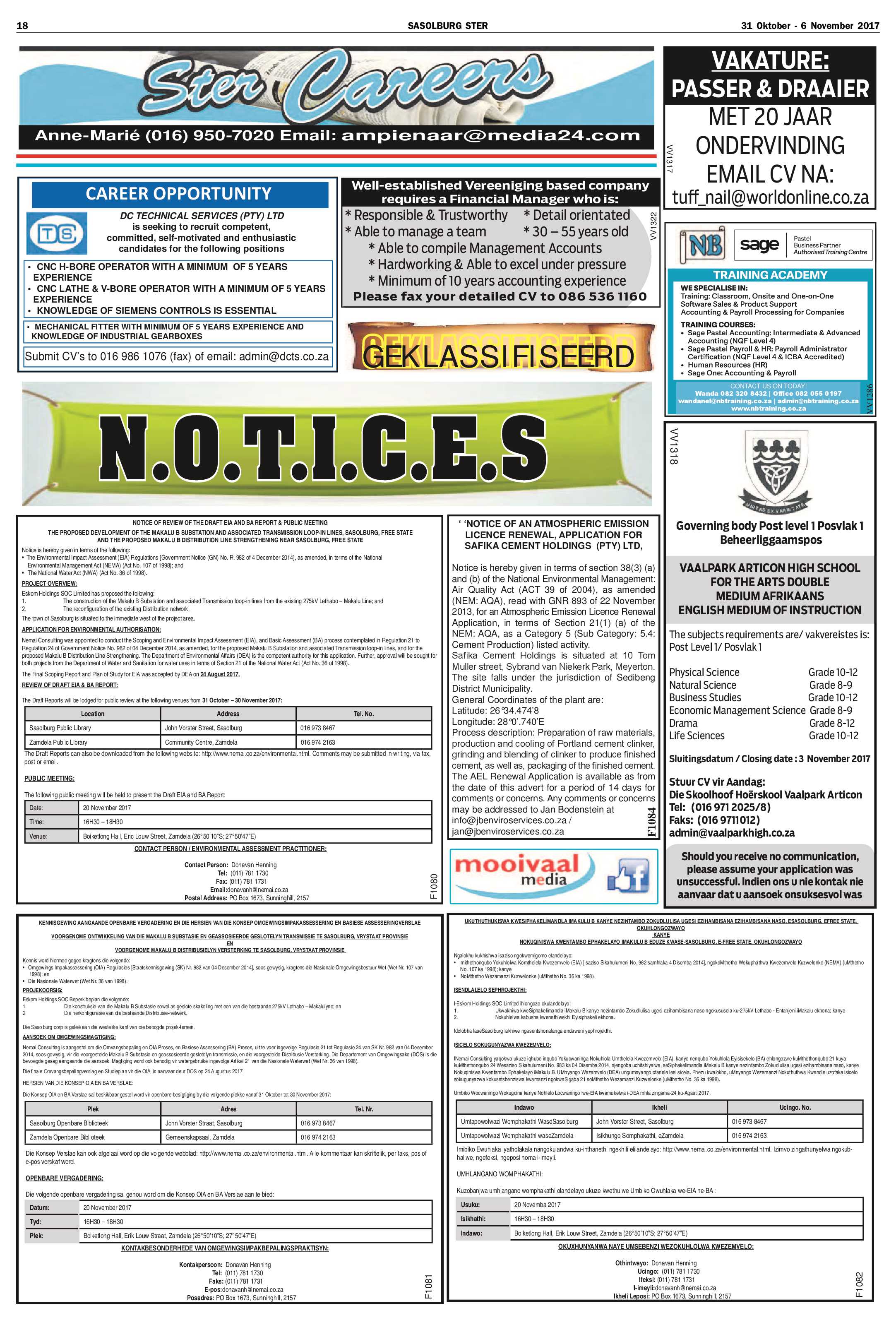 Sasolburg Ster 31 Oktober – 6 November 2017 page 18