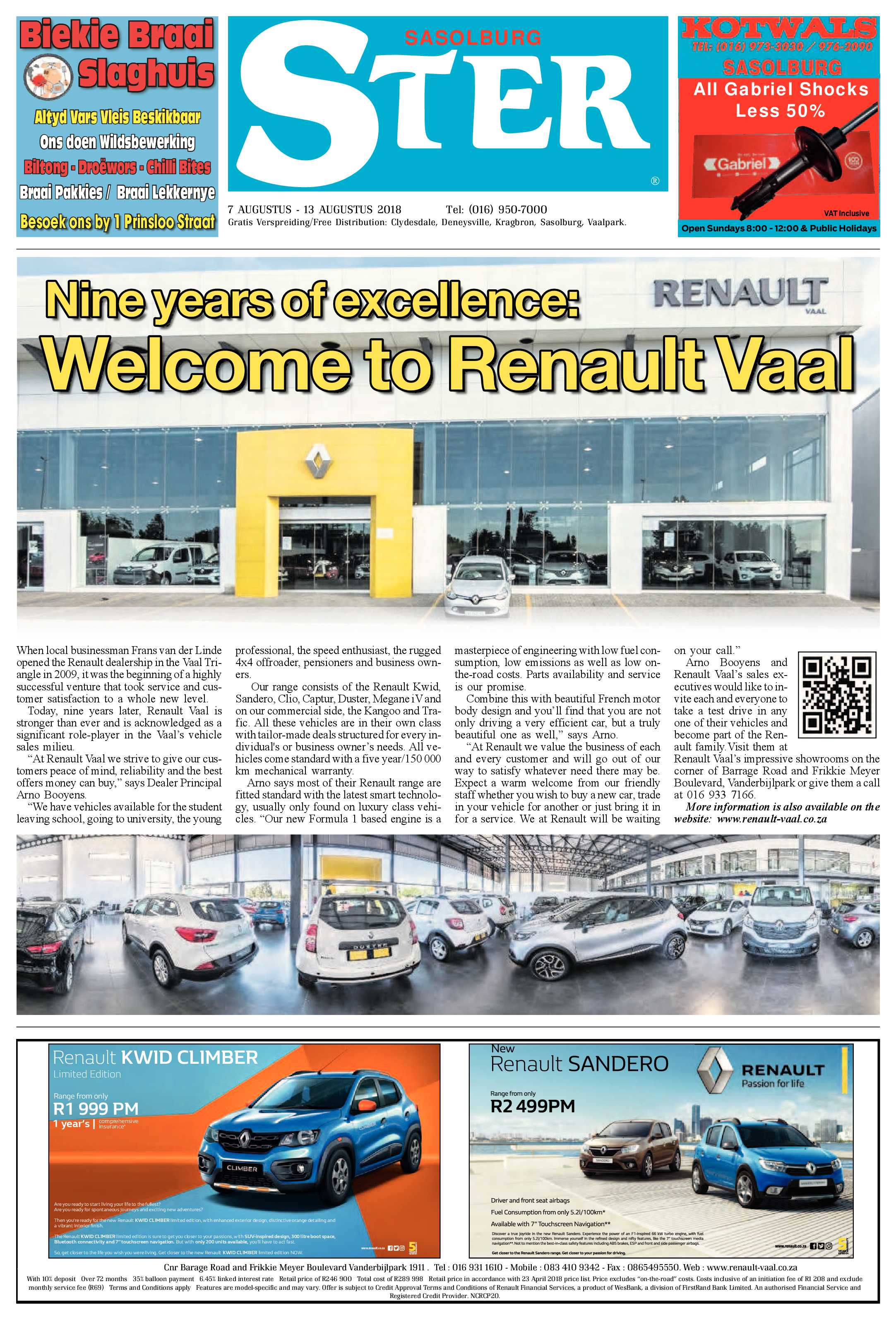 Sasolburg Ster 7 – 13 Augustus 2018 page 1