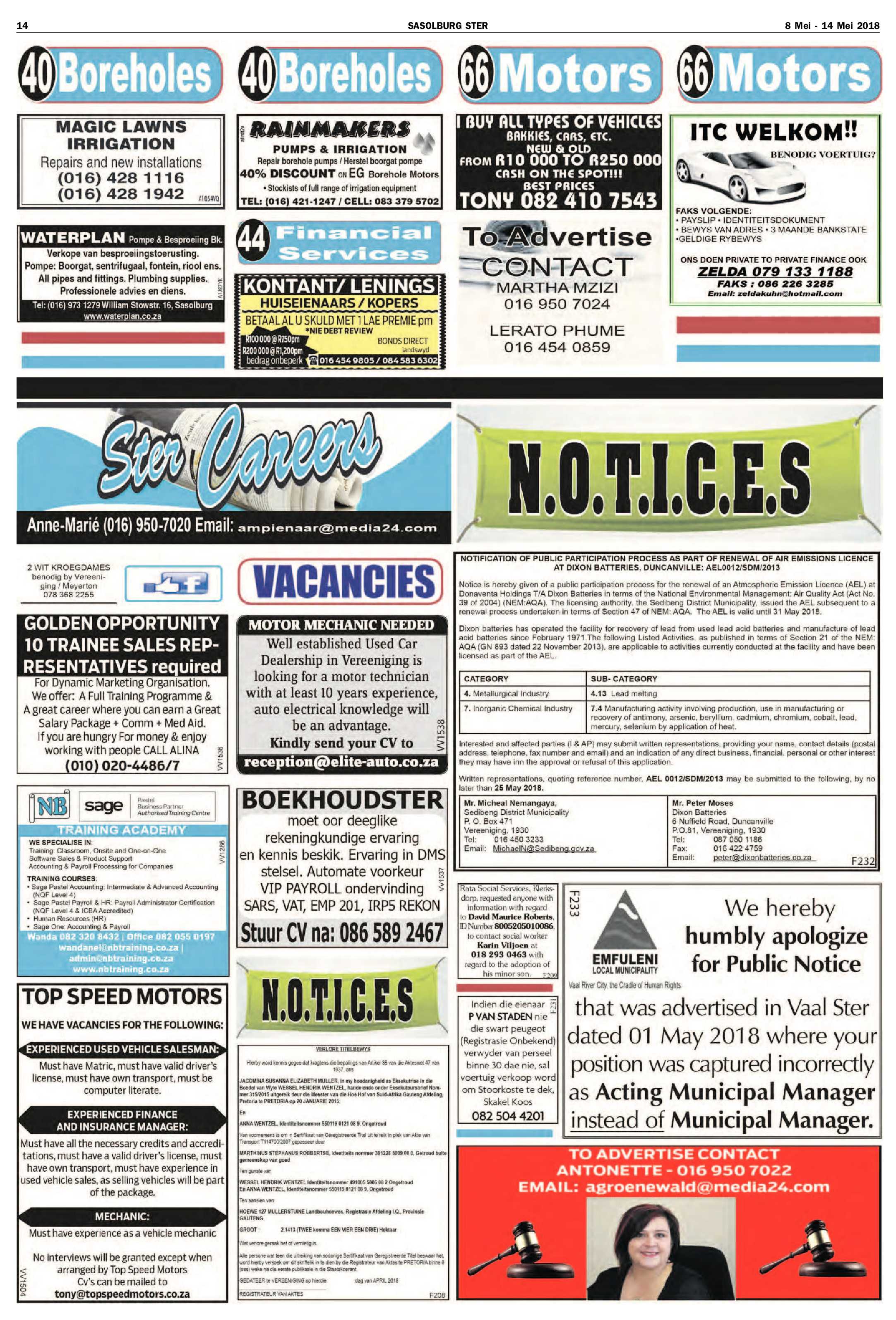 Sasolburg Ster 8 – 14 Mei 2018 page 14