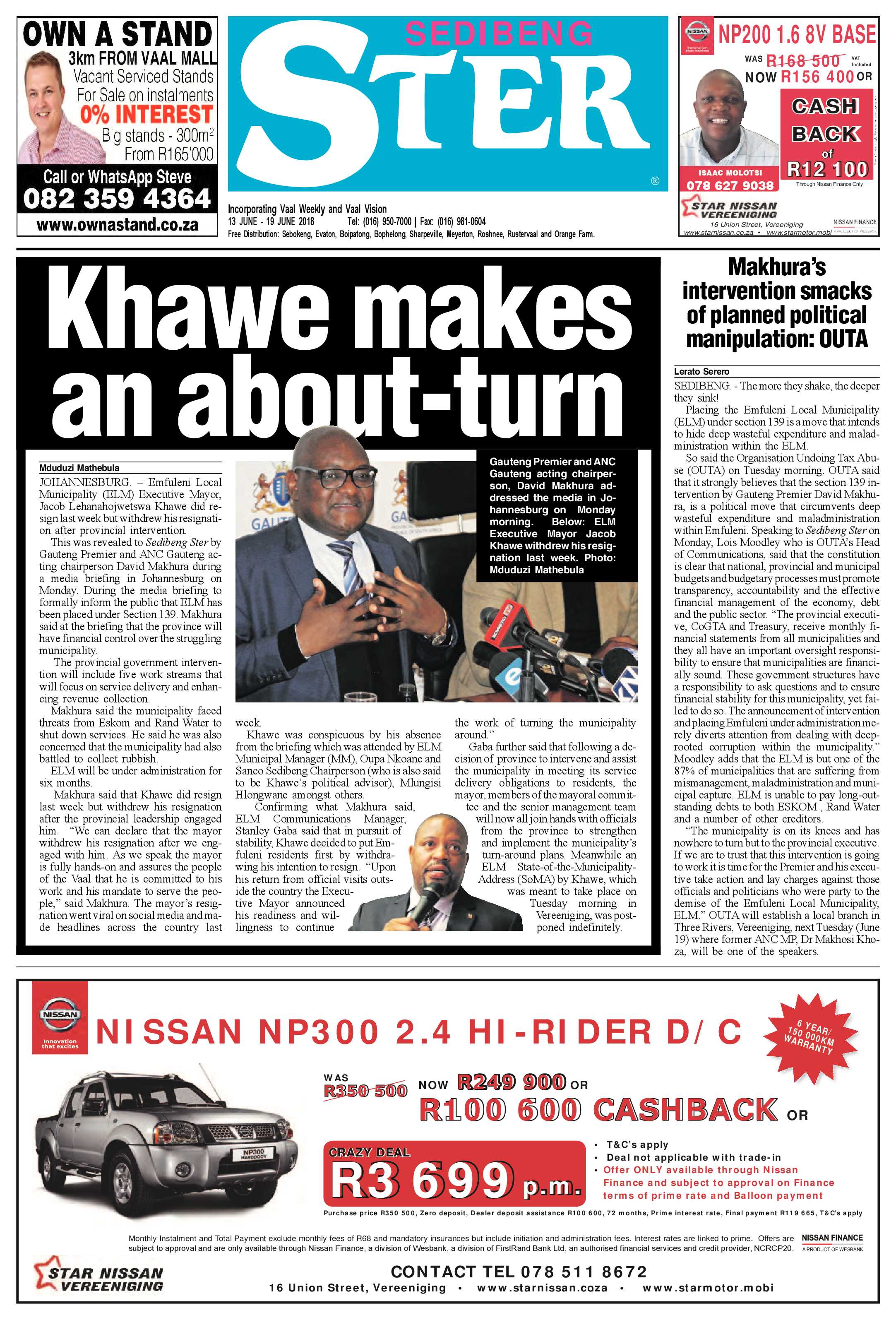 Sedibeng Ster 13 – 18 June 2018 page 1