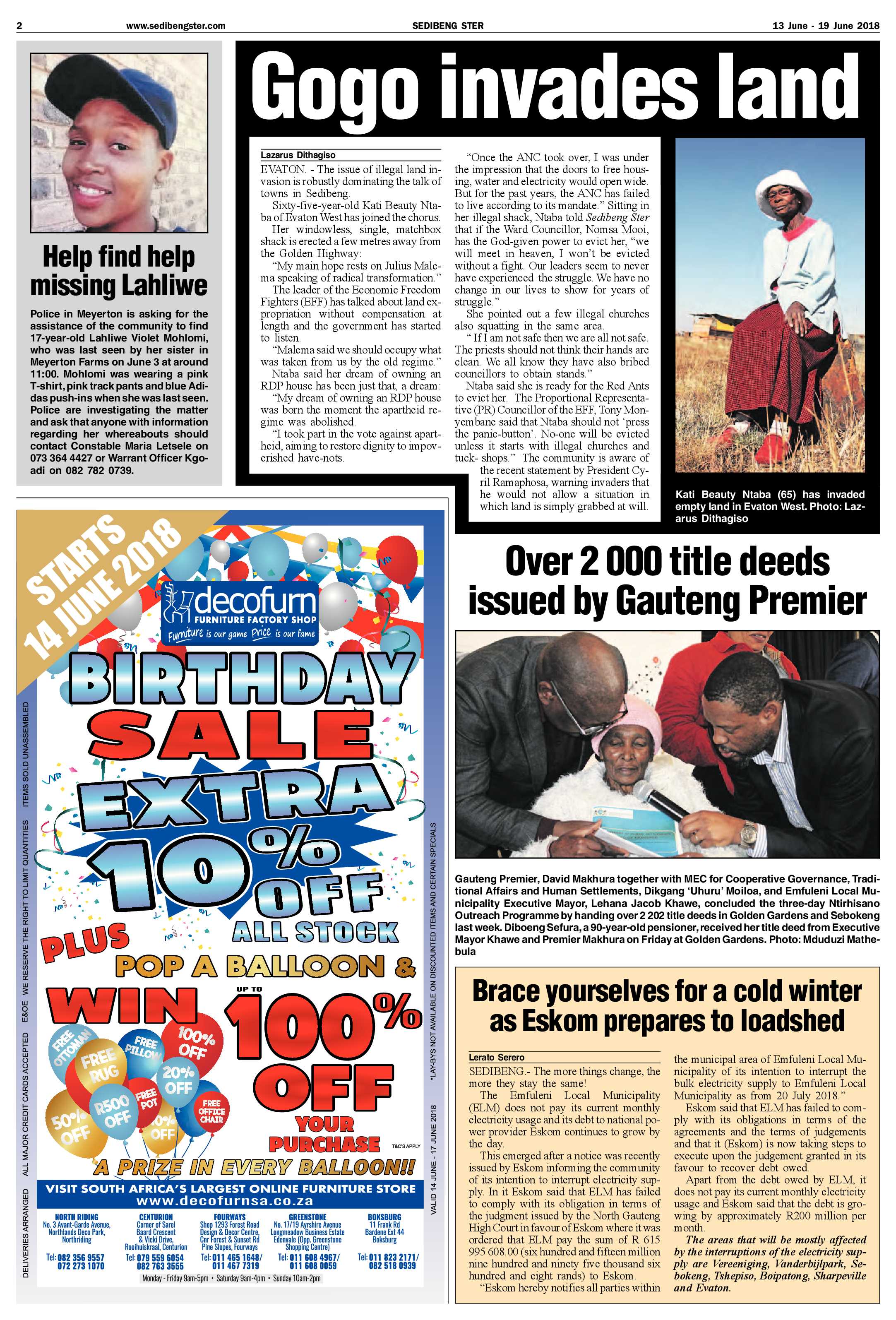 Sedibeng Ster 13 – 18 June 2018 page 2