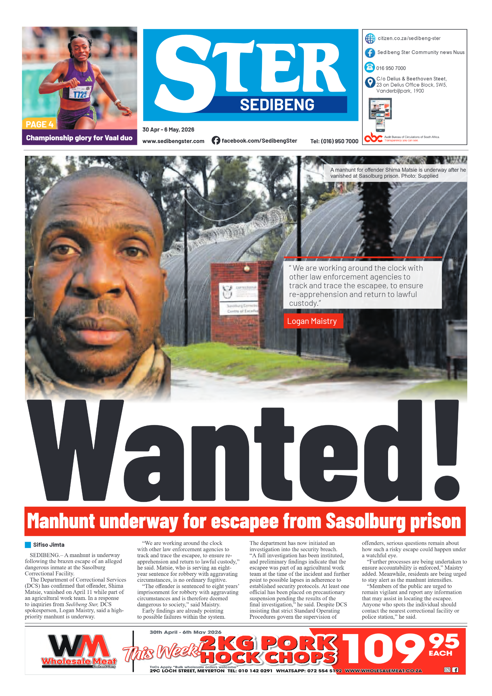 Sedibeng Ster – 30 April 2026 page 1