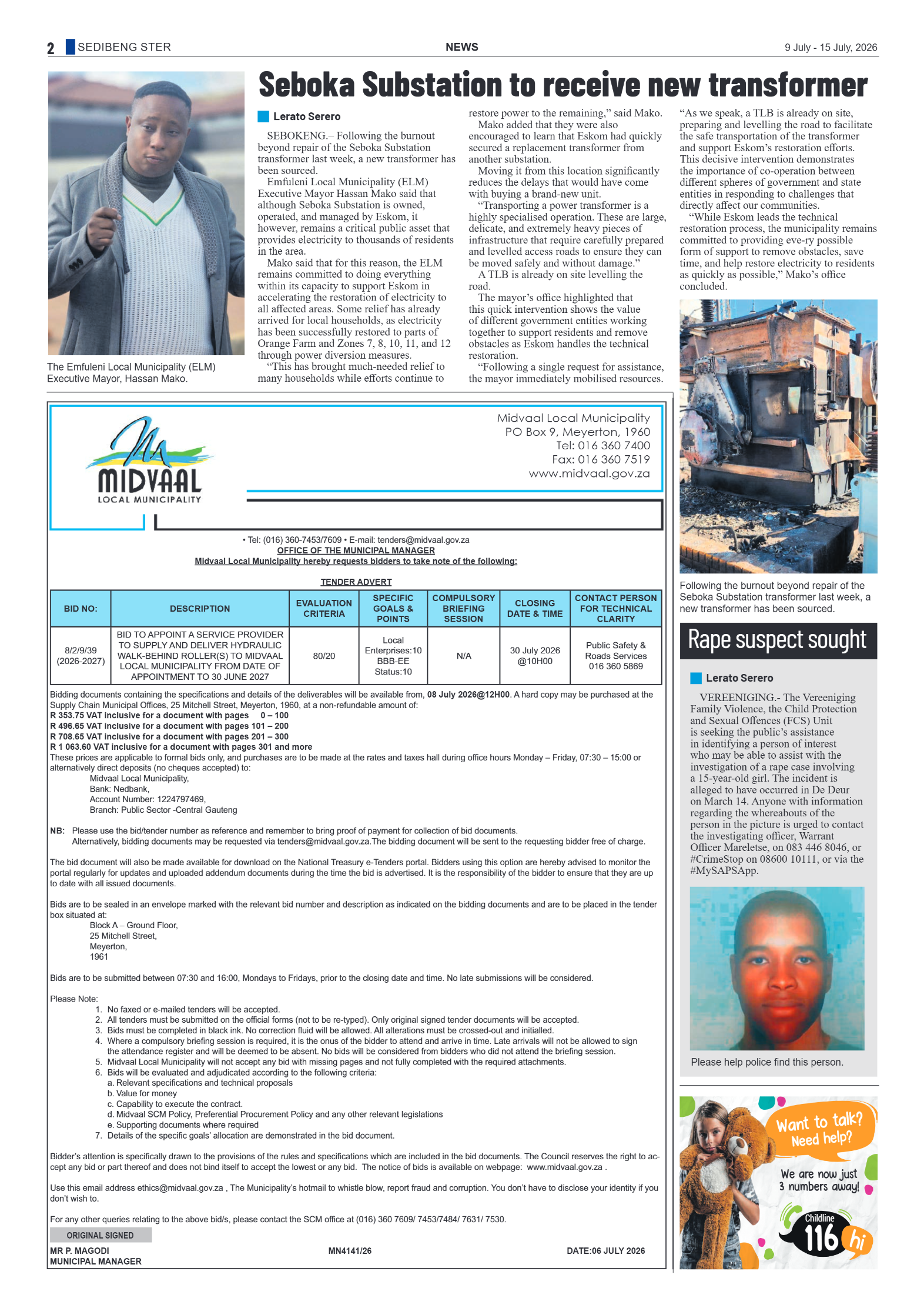 Sedibeng Ster – 9 July 2026 page 2