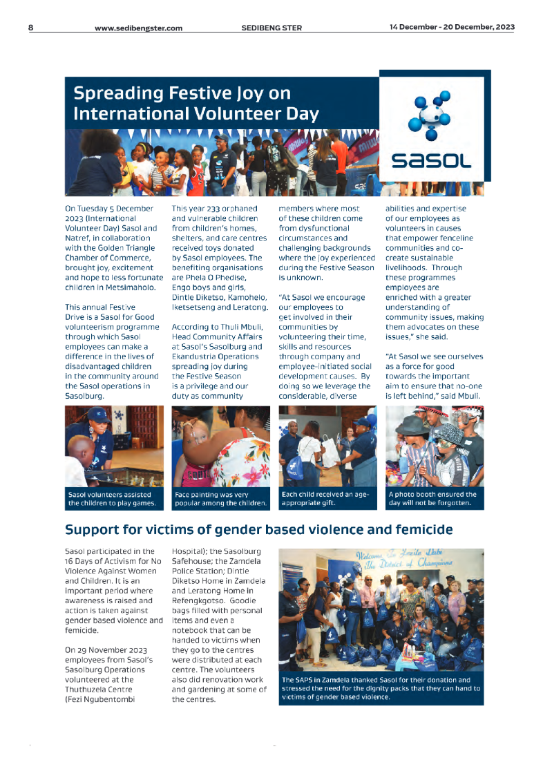 Sedibeng ster 14 December – 20 December, 2023 page 8
