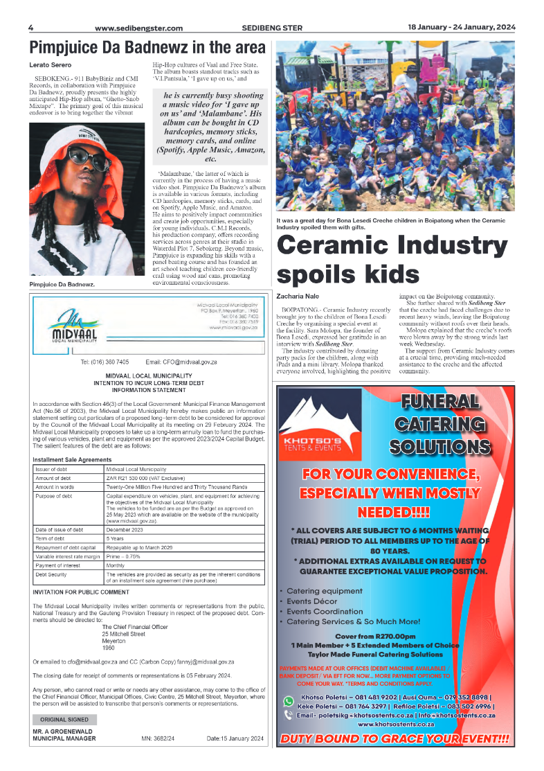 Sedibeng ster 18 January – 24 January, 2024 page 4