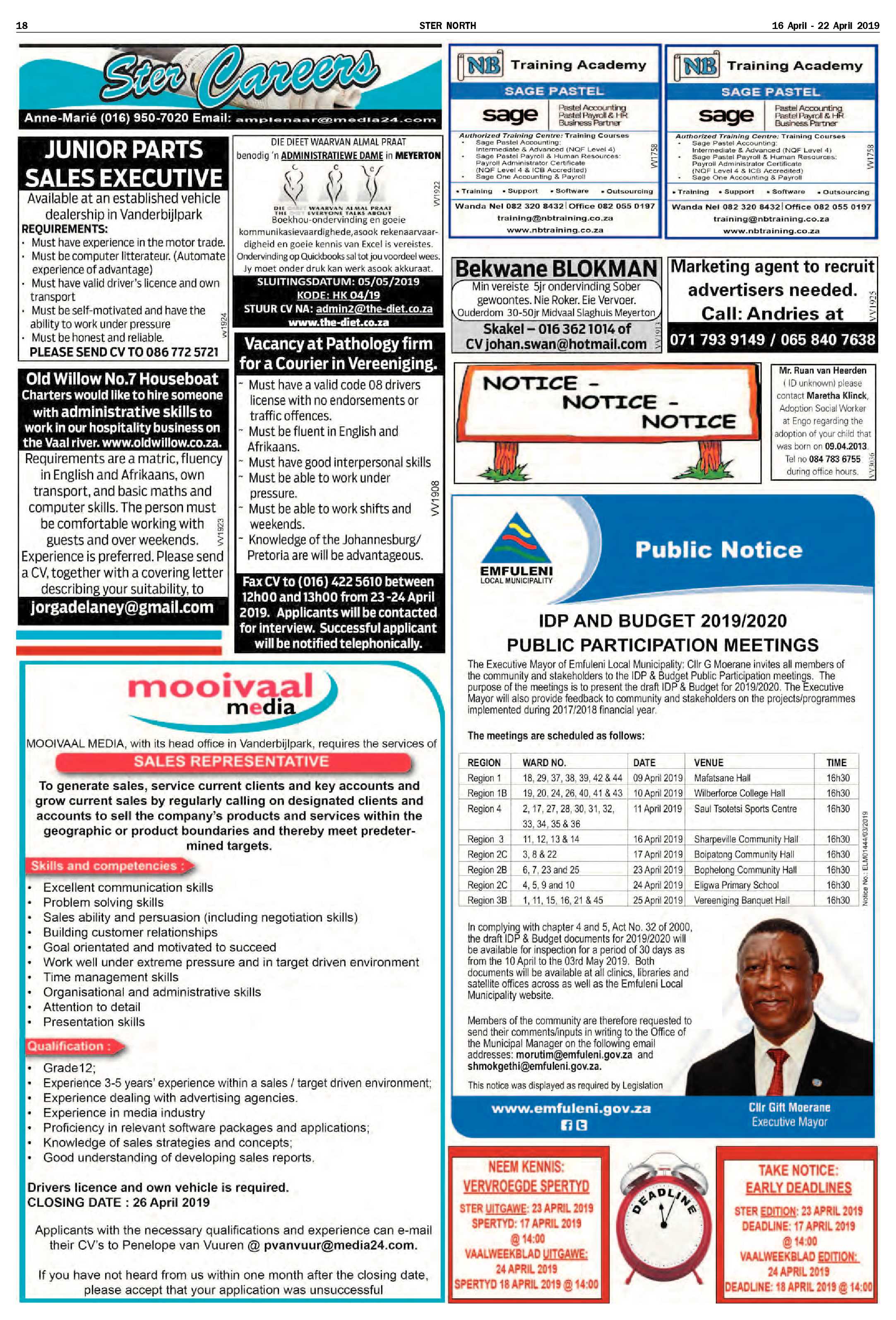 Ster North 16 – 22 April 2019 page 18