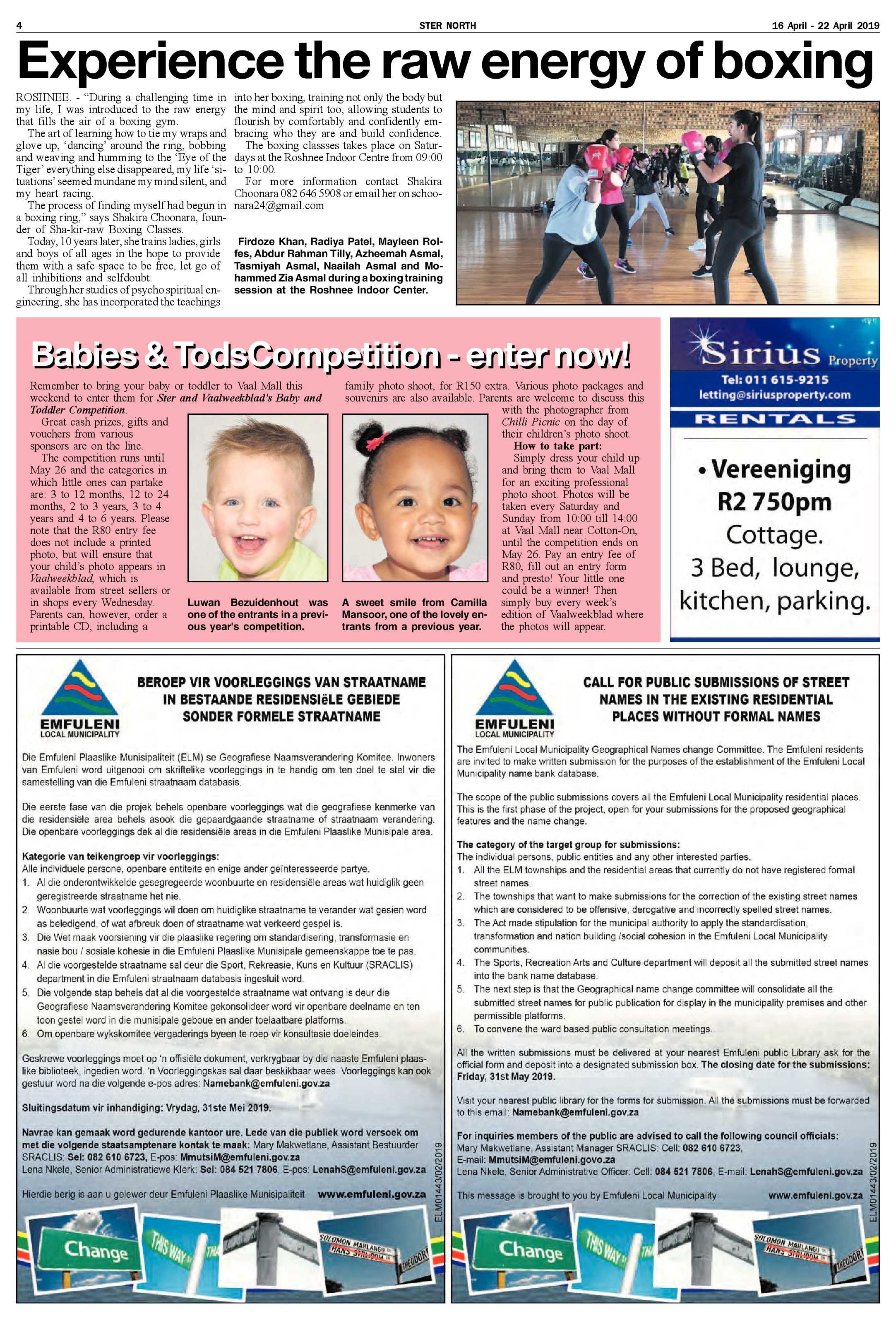 Ster North 16 – 22 April 2019 page 4