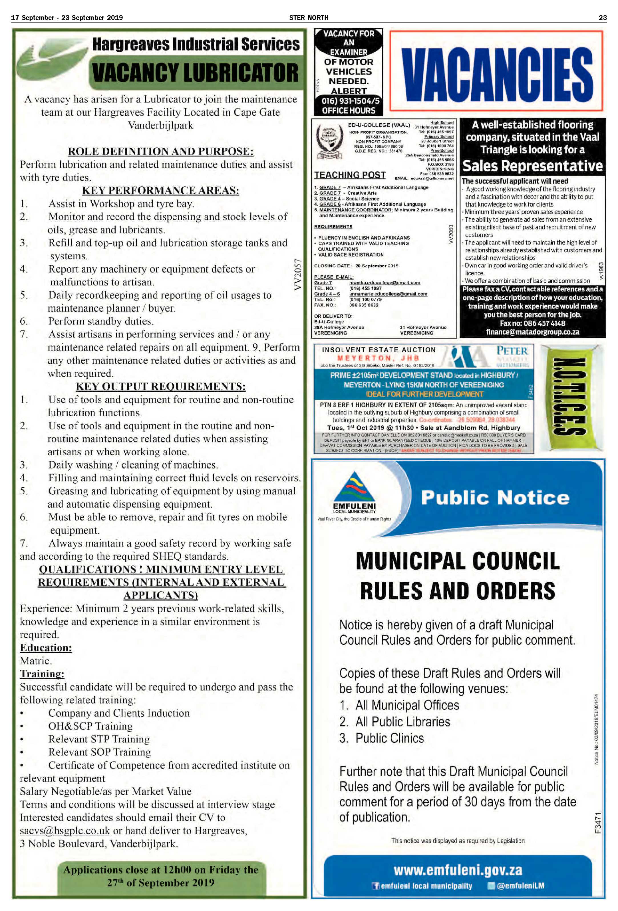 Ster North 17 – 23 September 2019 page 23