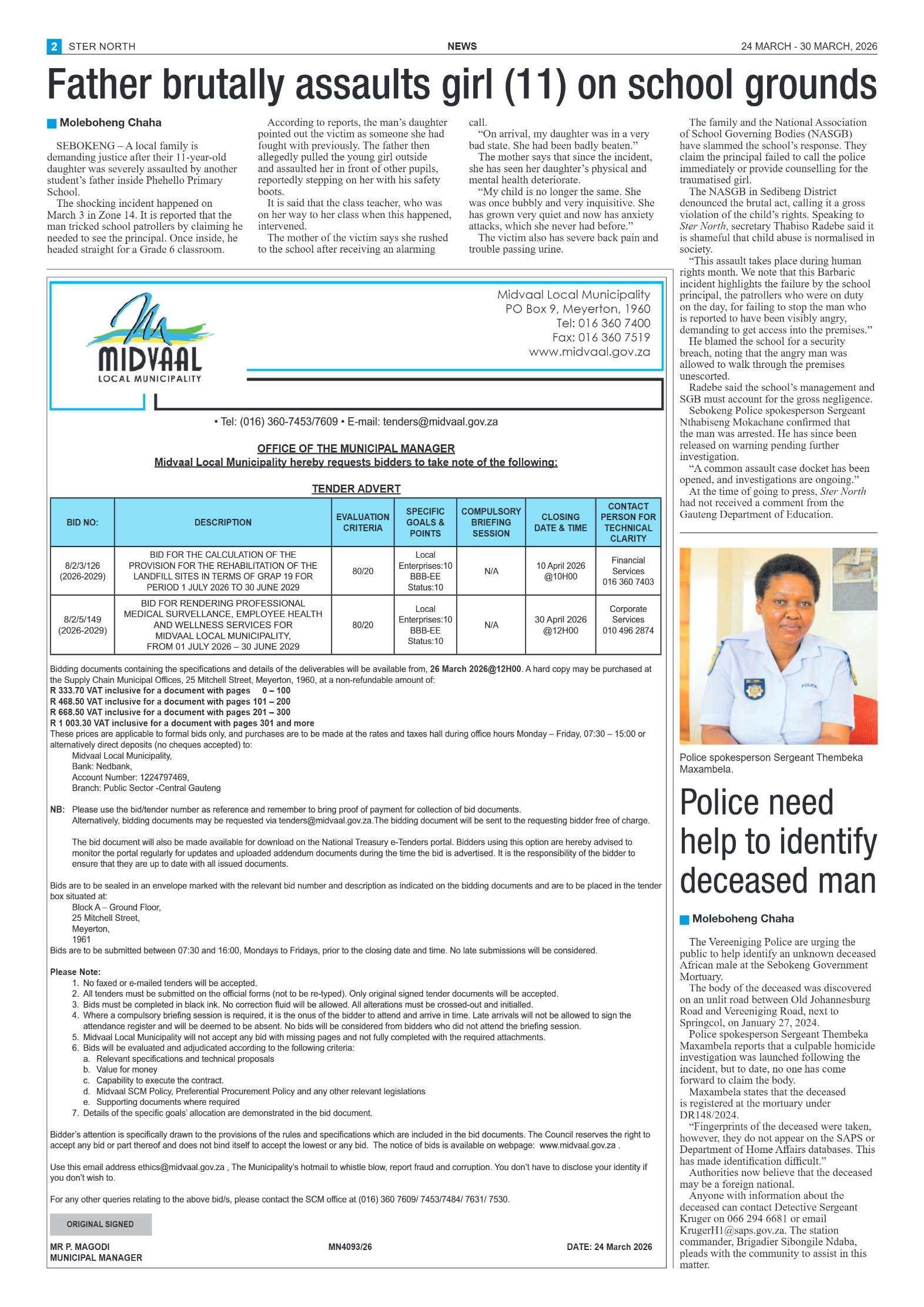 Ster North – 24 March 2026 page 2