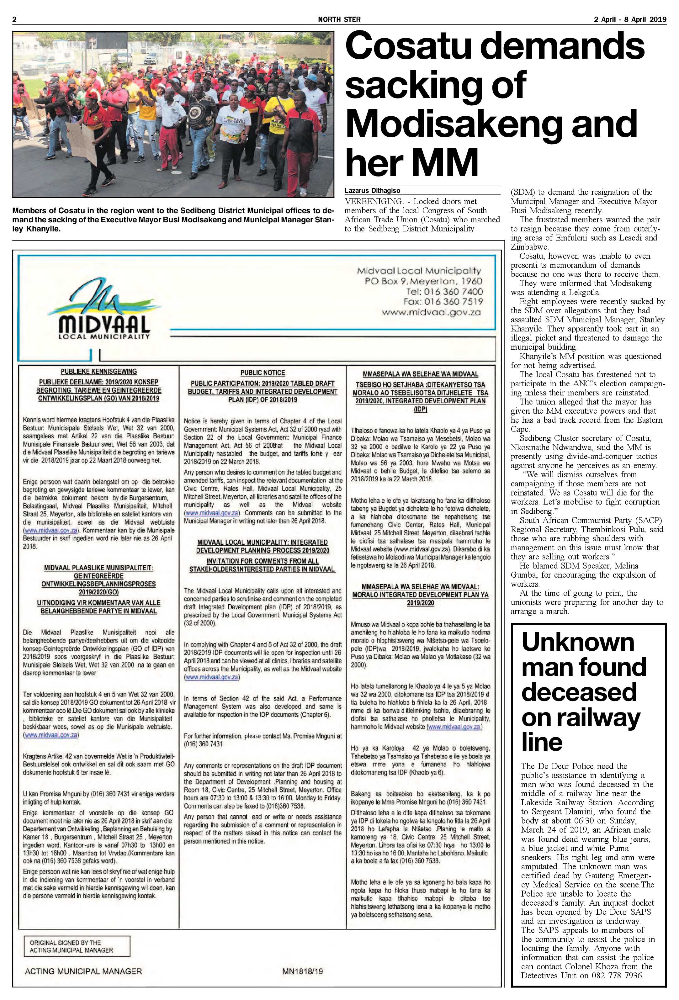 Ster North 2 – 8 April 2019 page 2