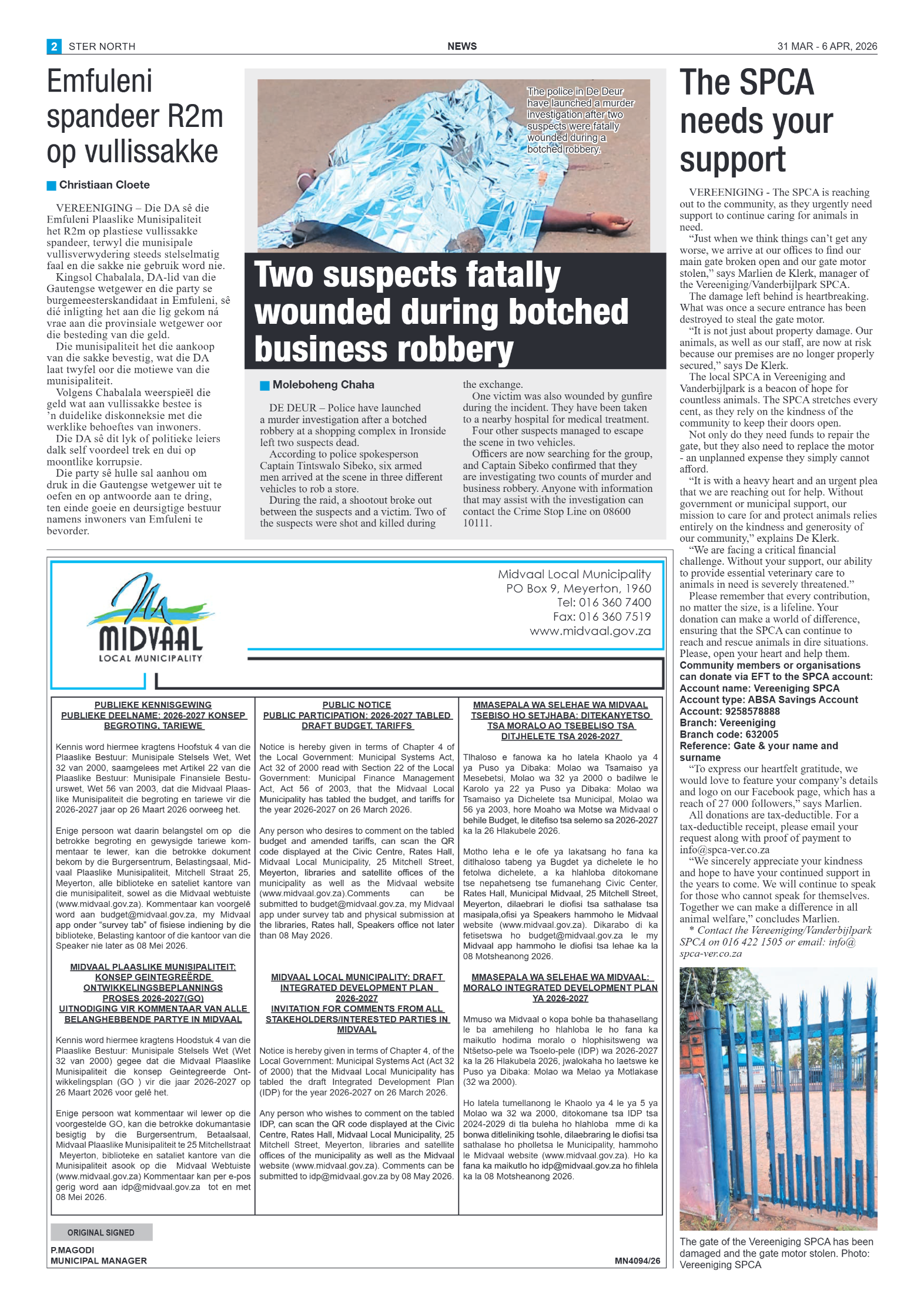 Ster North – 31 March 2026 page 2