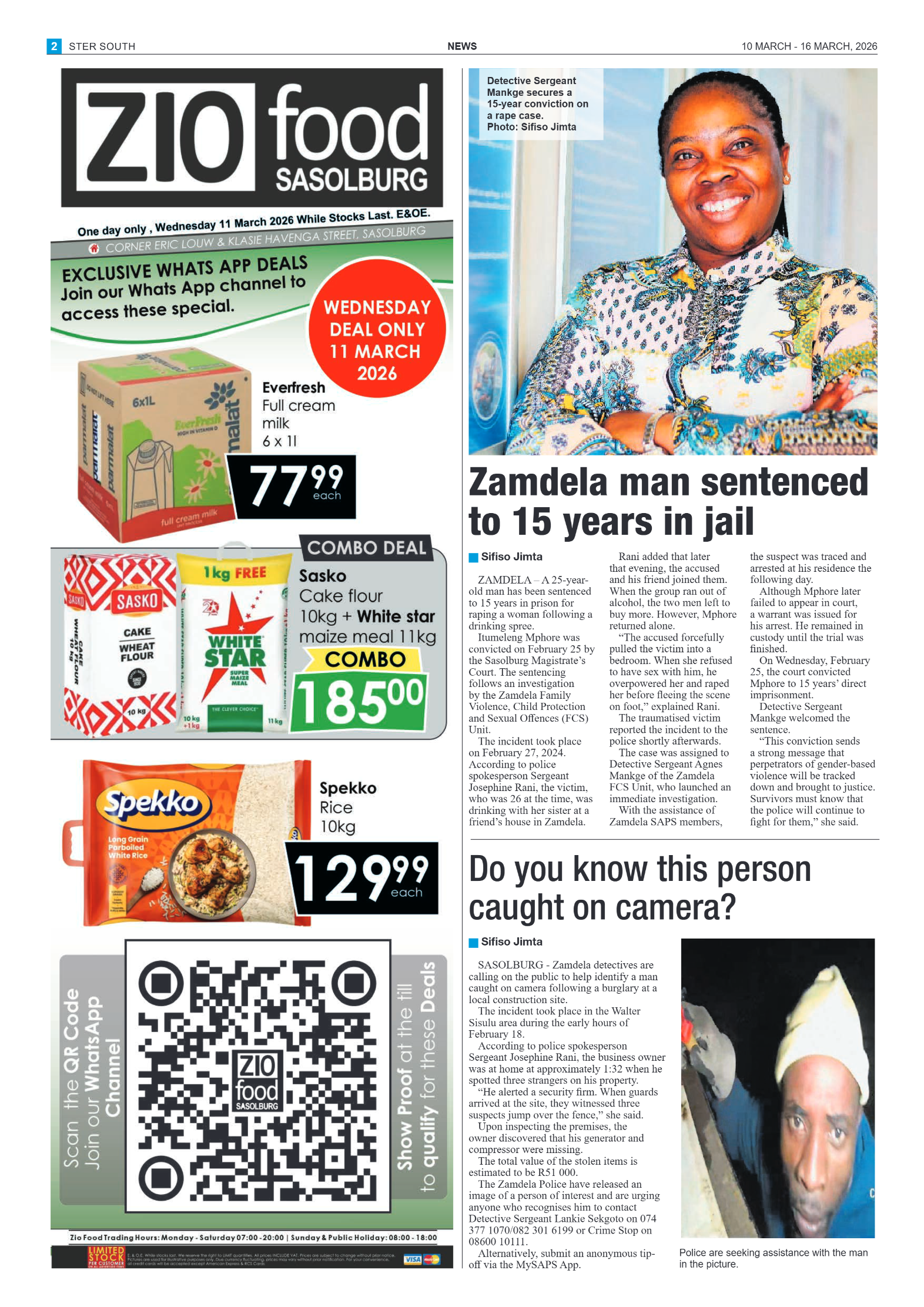 Ster South – 10 March page 2