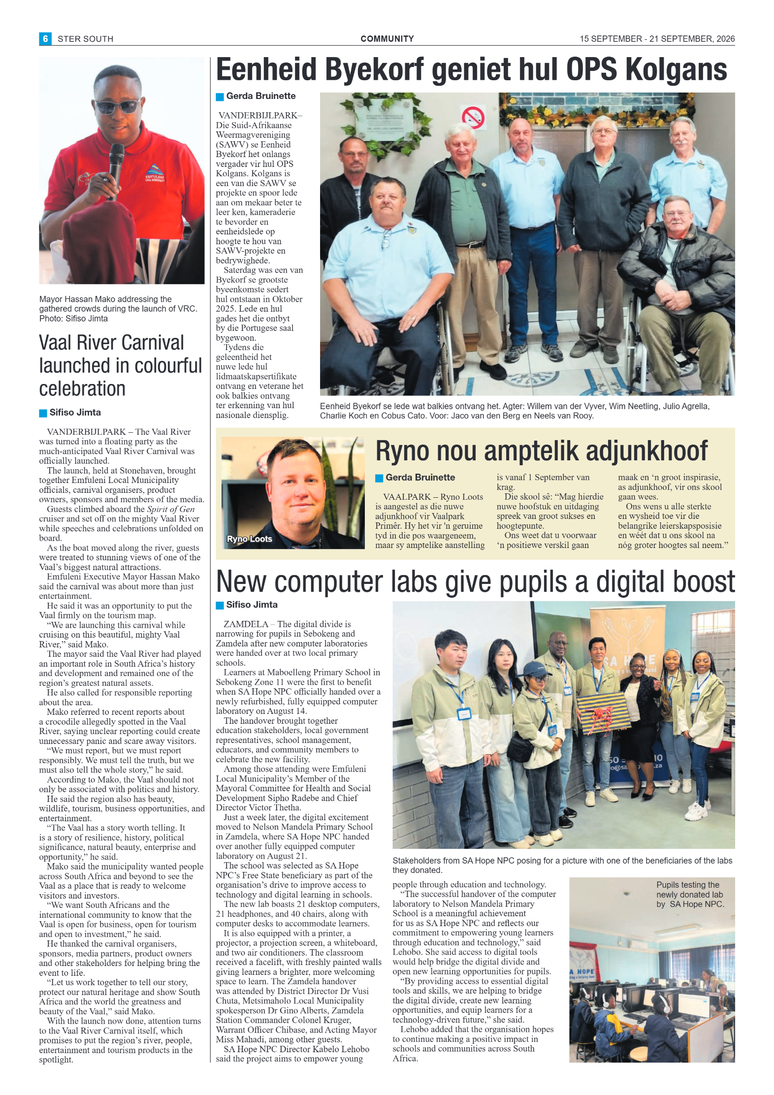 Ster South – 15 September 2026 page 6
