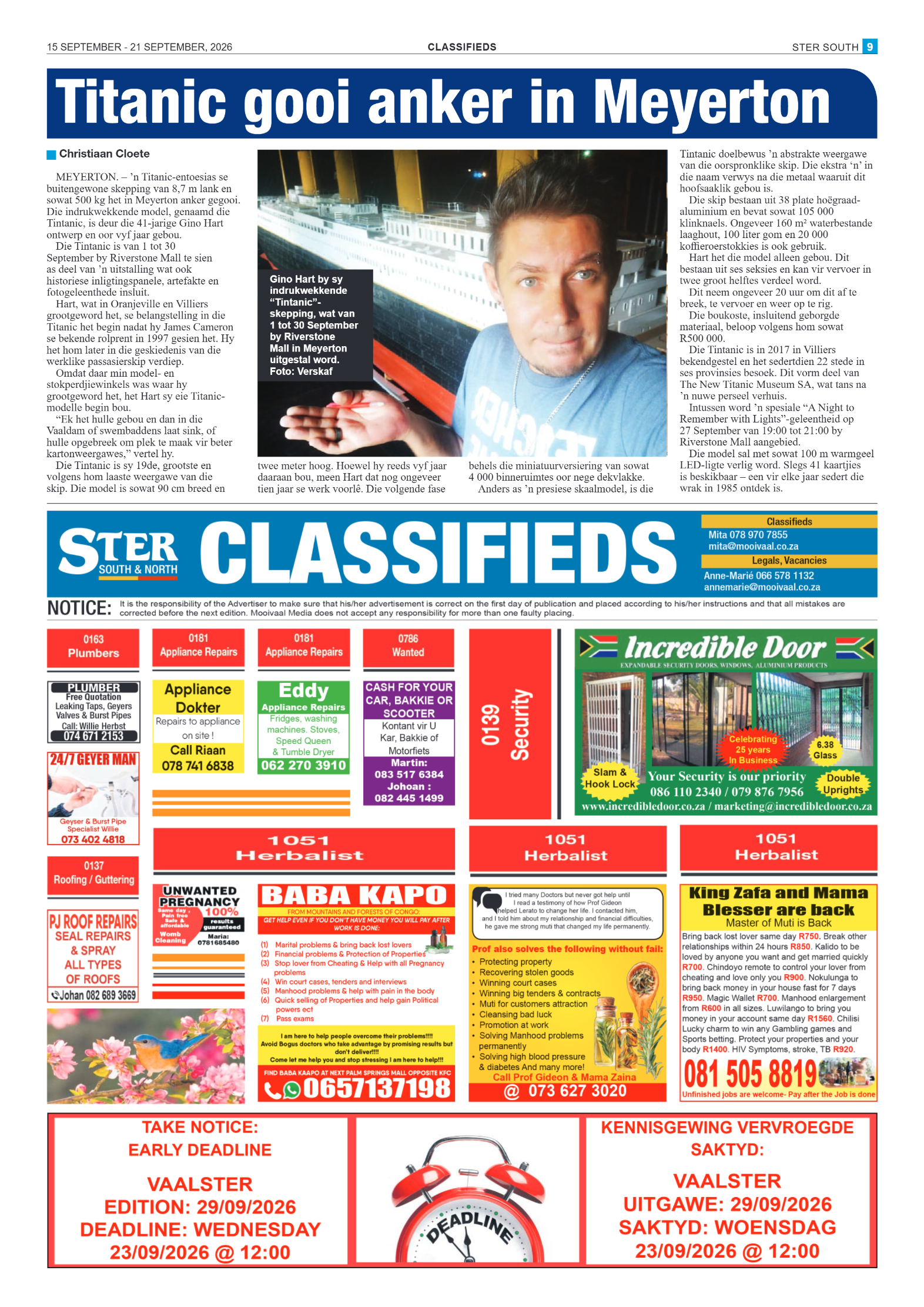Ster South – 15 September 2026 page 9