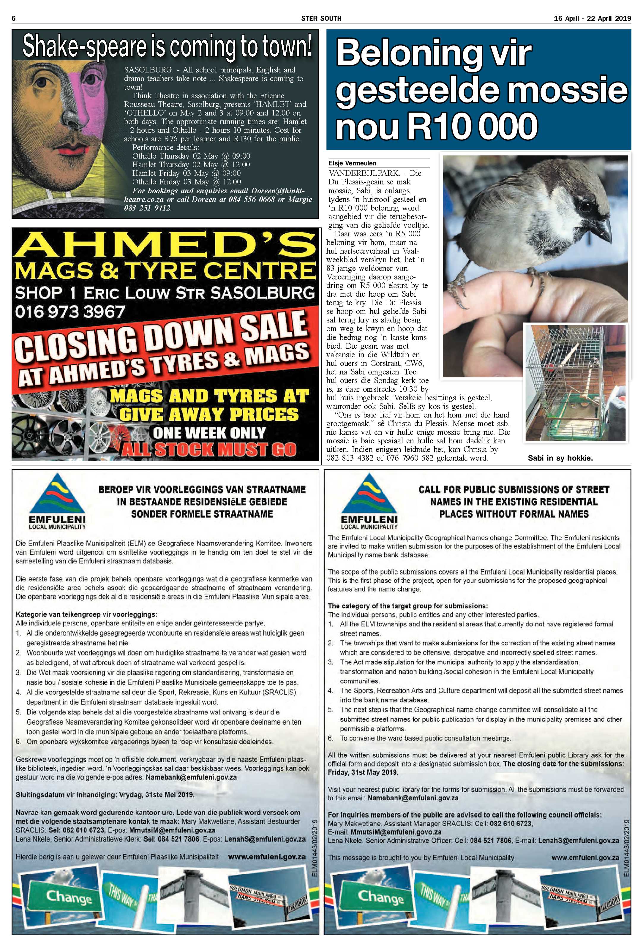 Ster South 16 – 22 April 2019 page 6