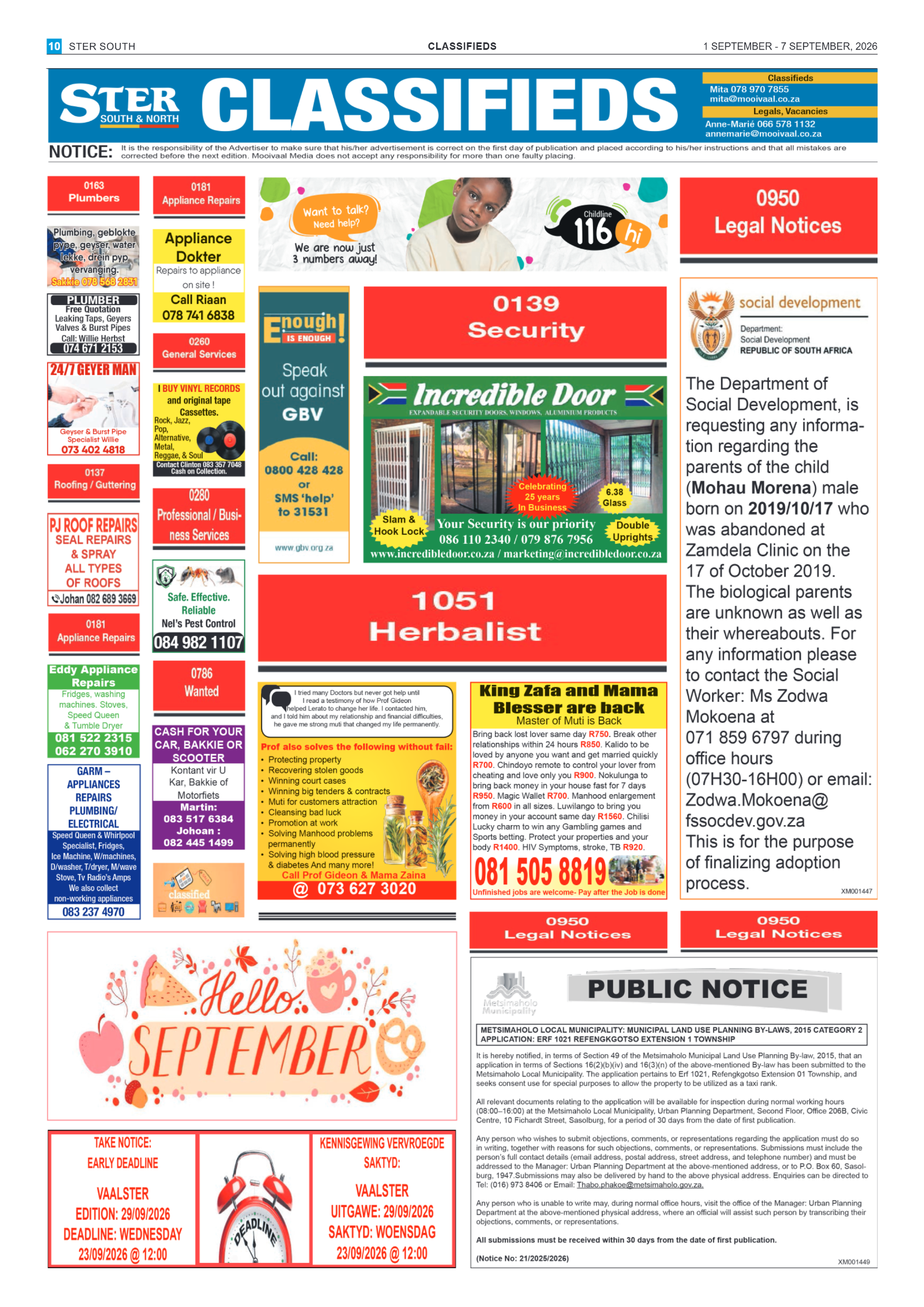 Ster South – 1 September 2026 page 10