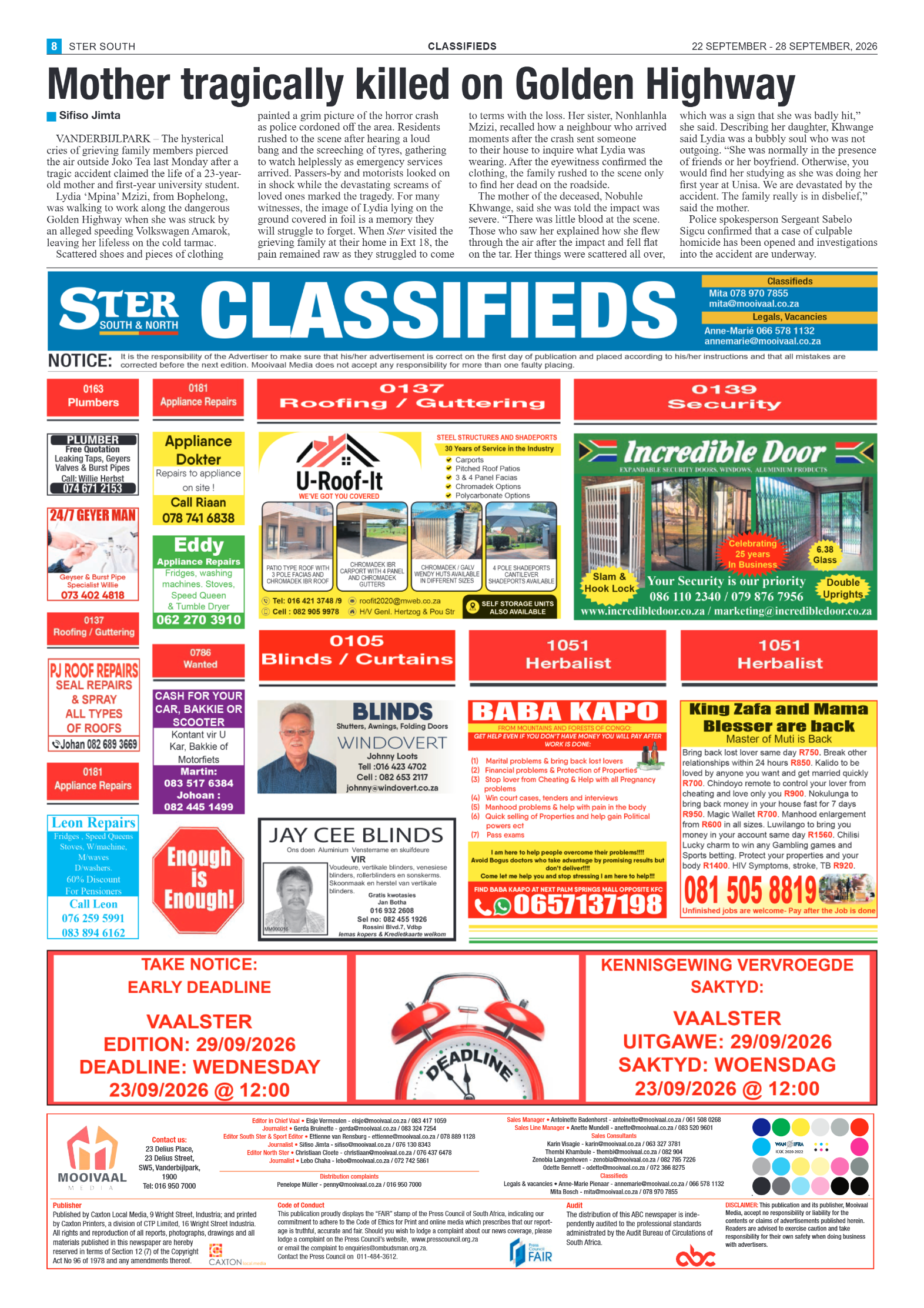 Ster South – 22 September 2026 page 8
