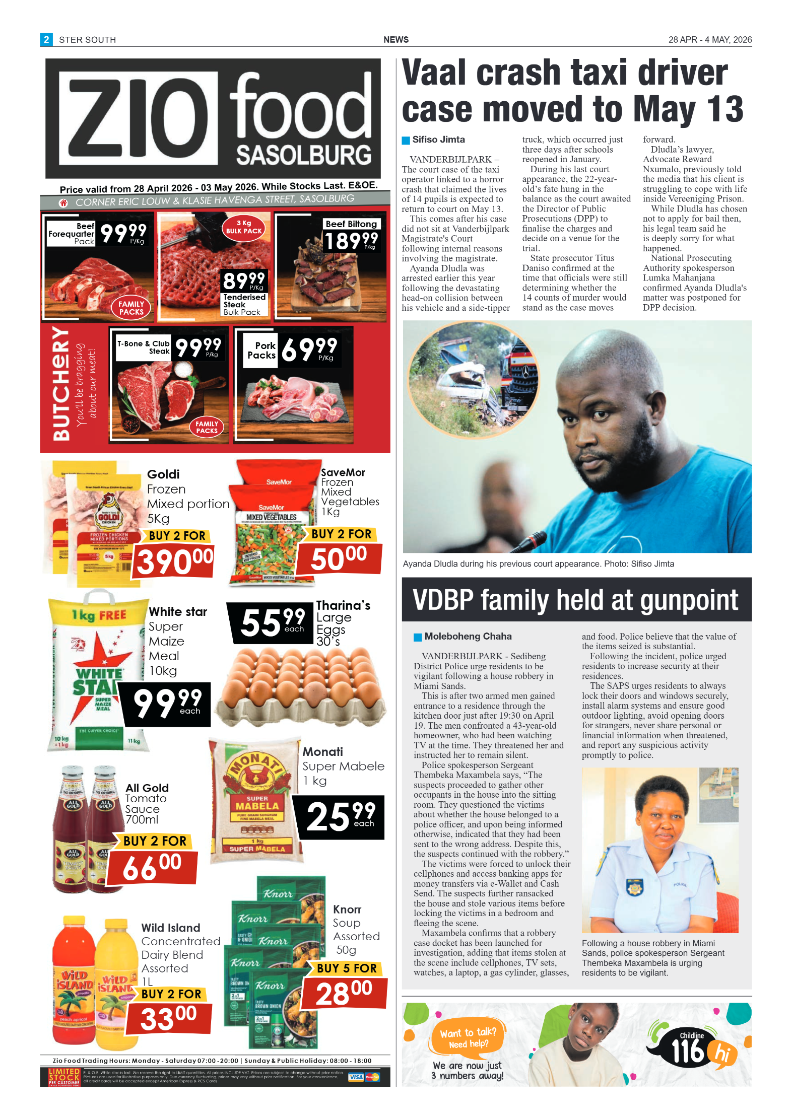 Ster South – 28 April 2026 page 2