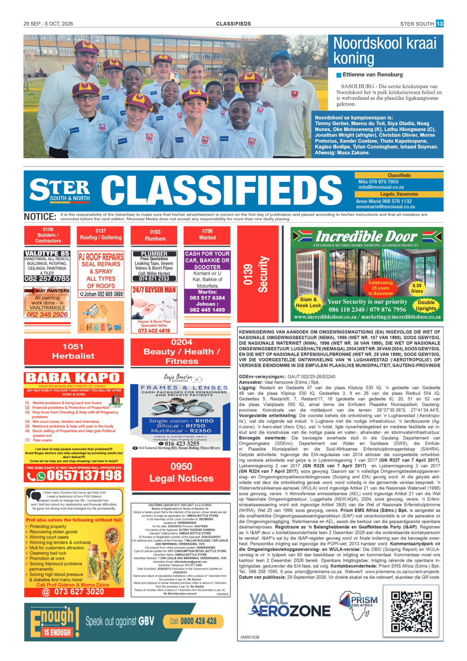 Ster South – 29 September 2026 page 13