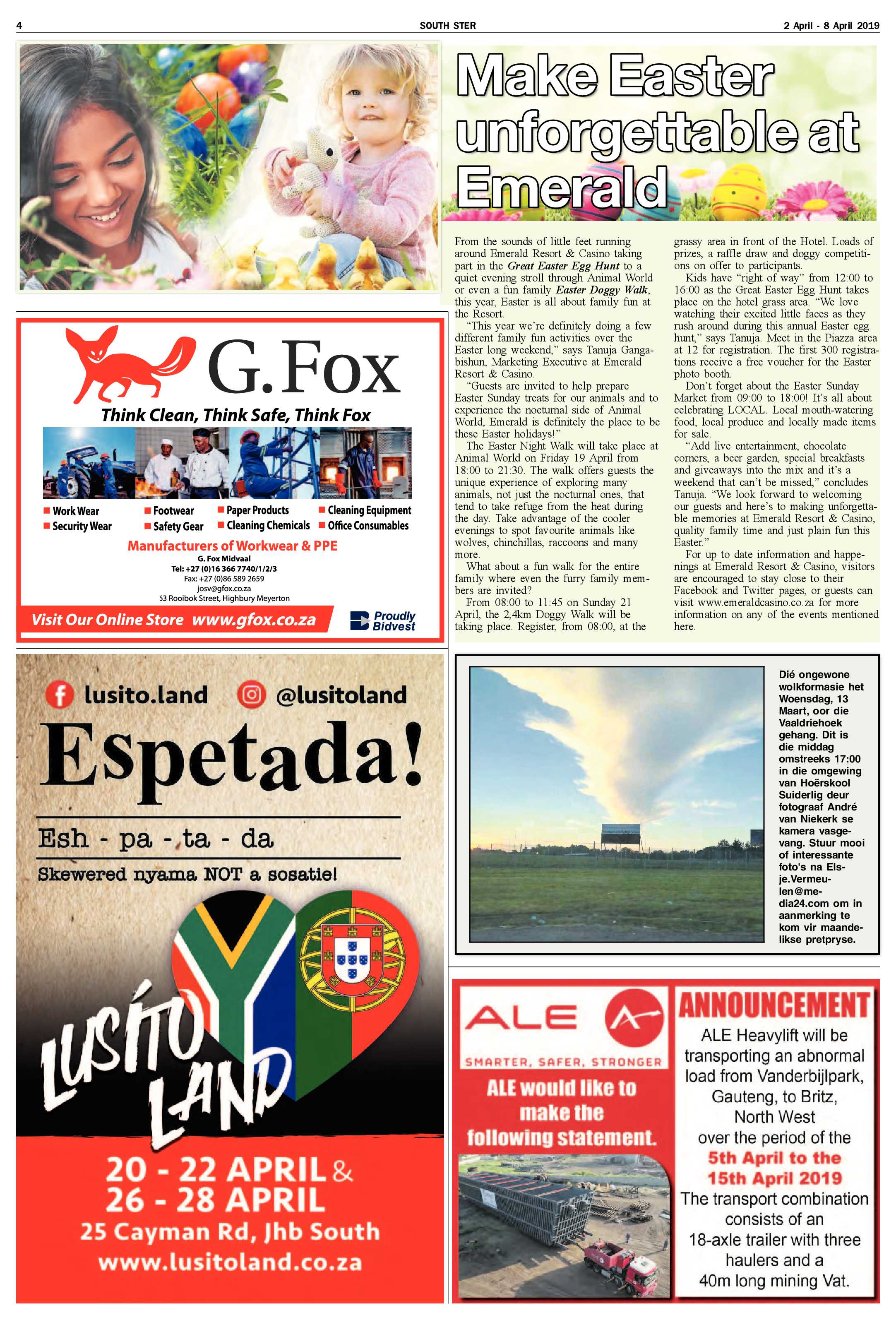 Ster South 2 – 8 April 2019 page 4