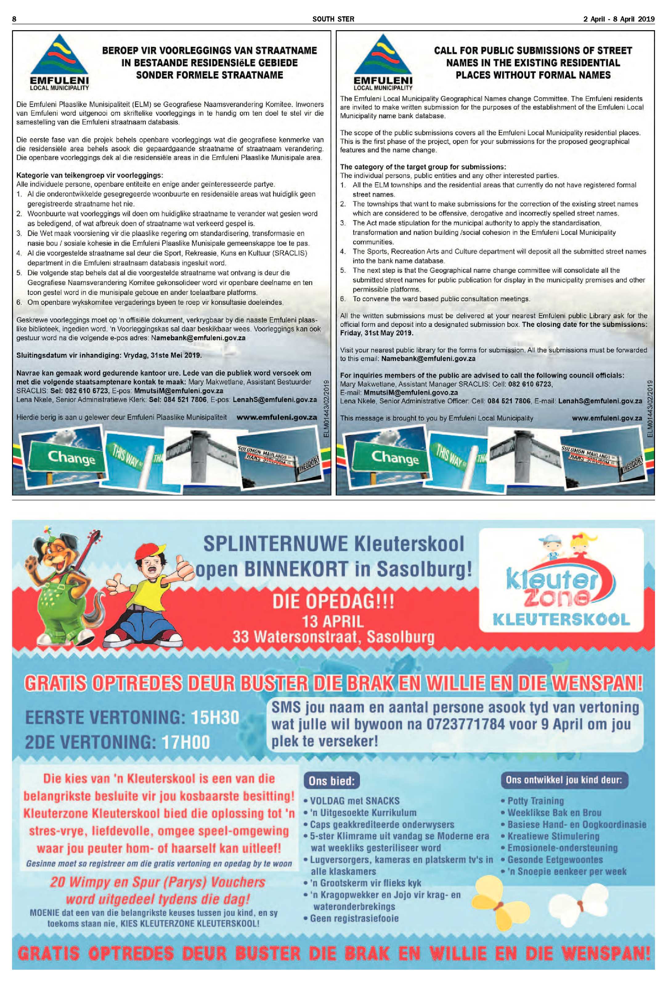 Ster South 2 – 8 April 2019 page 8