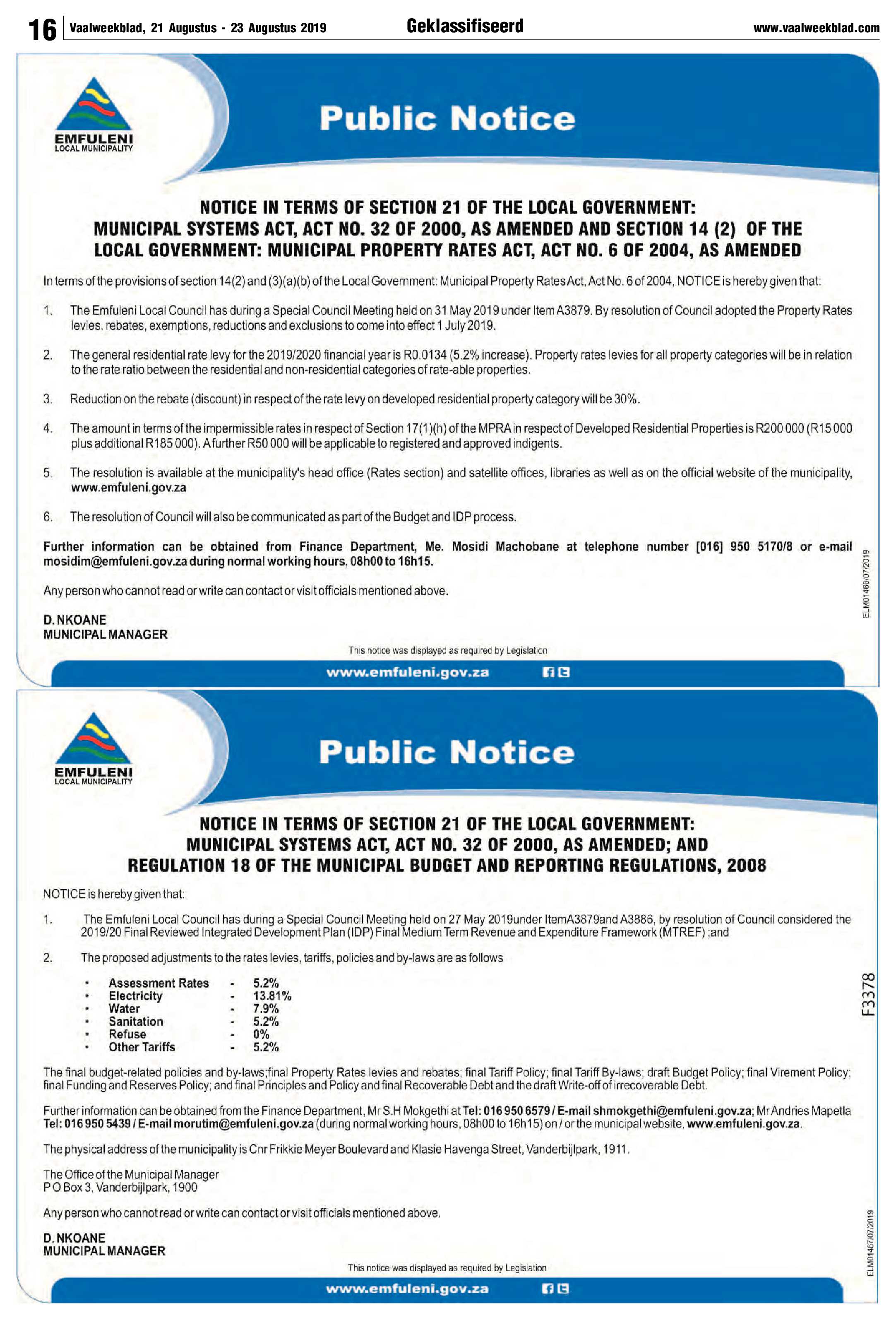 Vaalweekblad 21 – 23 Augustus 2019 page 16